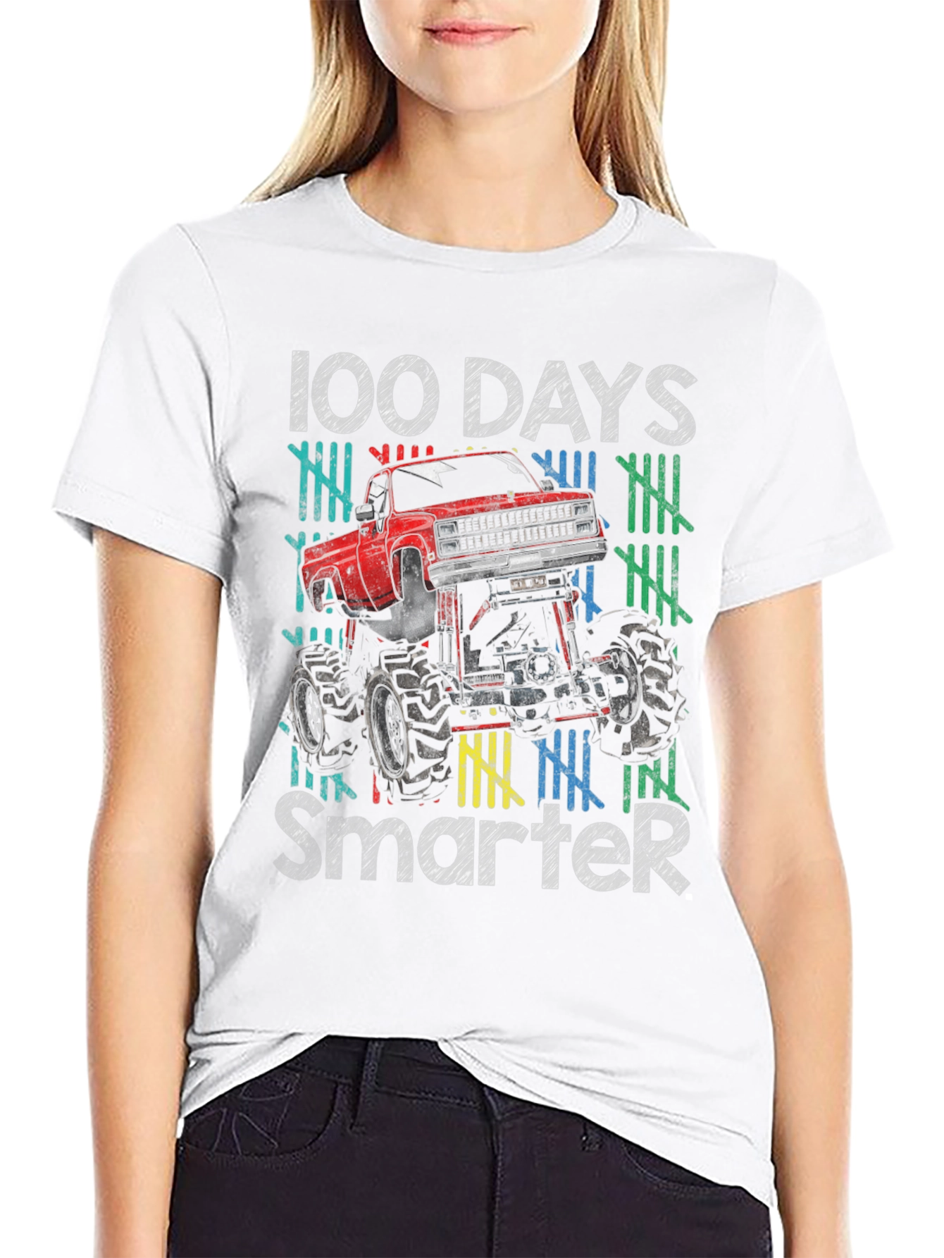 100 Days Smarter Monster Truck T-Shirt