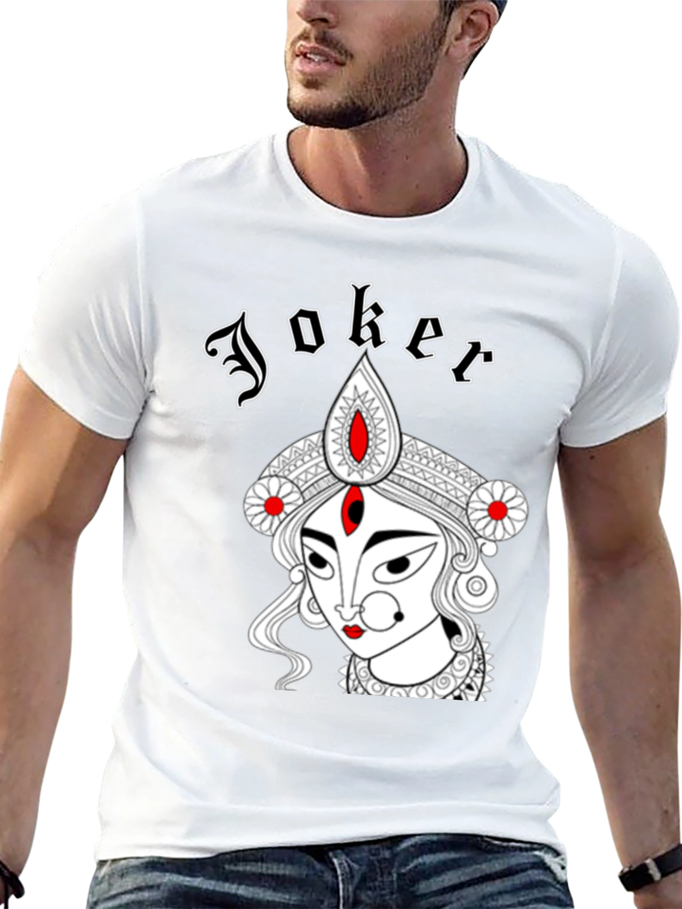 Joker Durga Graphic Print Black T-Shirt