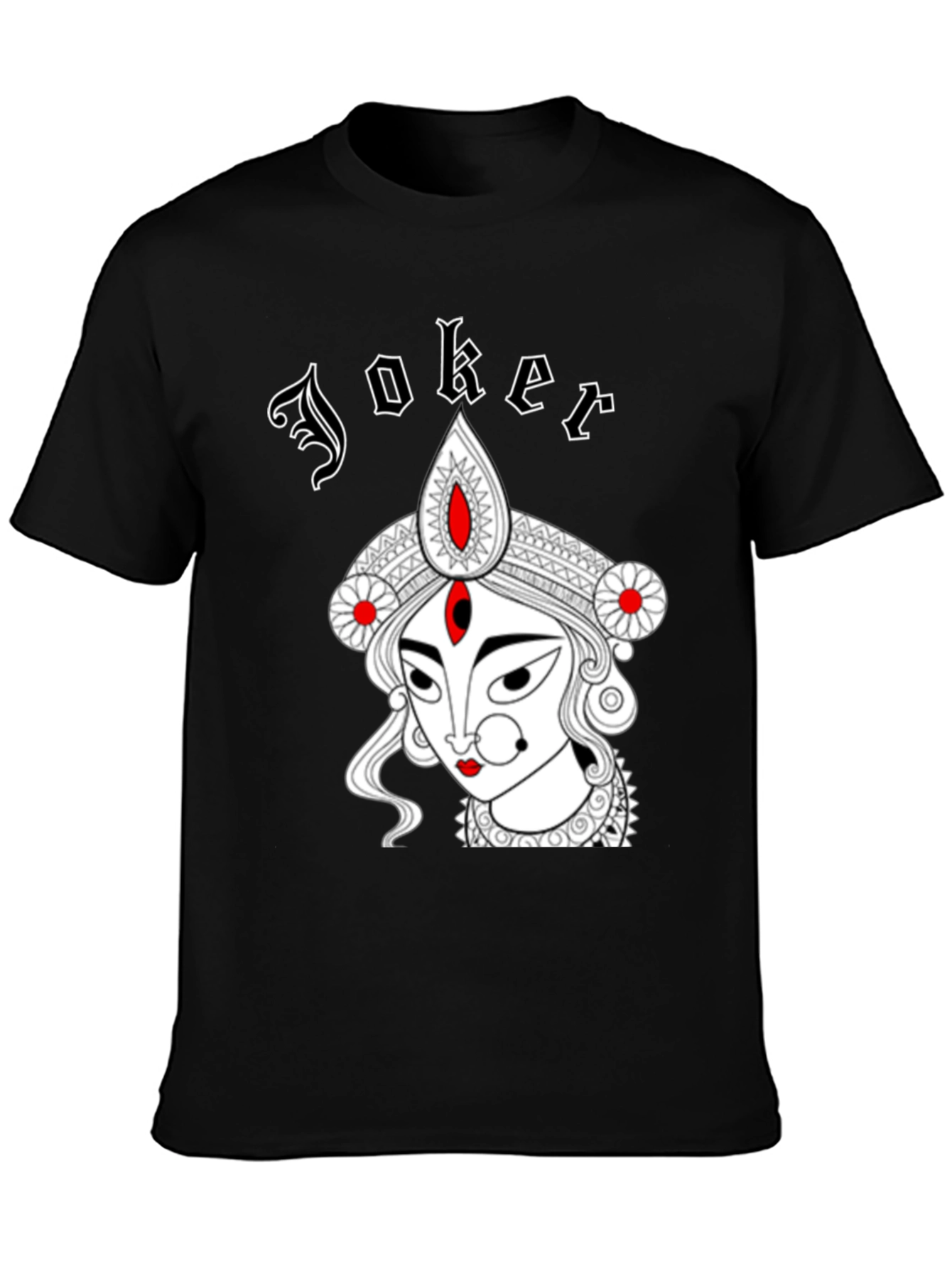 Joker Durga Graphic Print Black T-Shirt