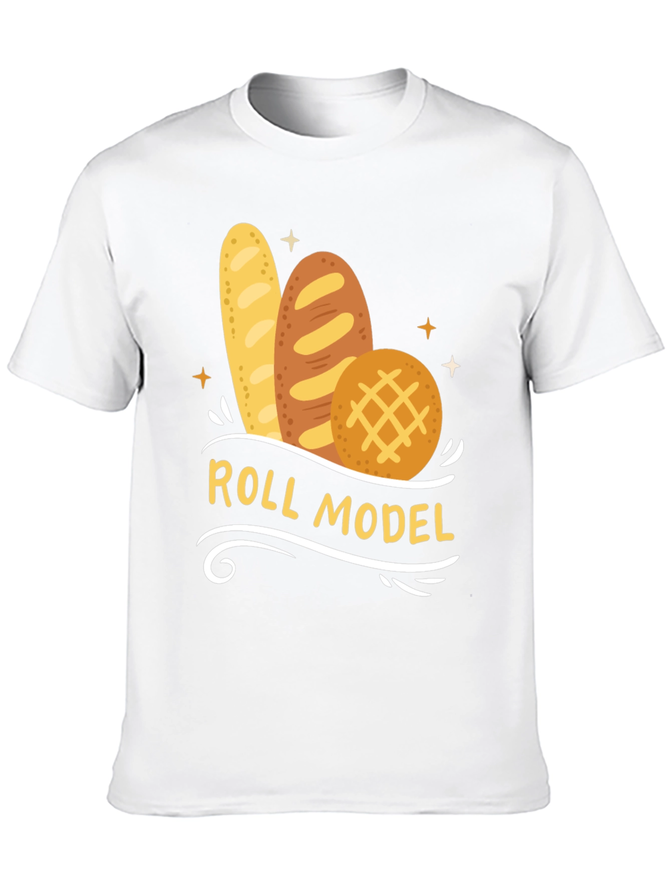 Roll Model Graphic T-Shirt - Funny Bread Pun Tee