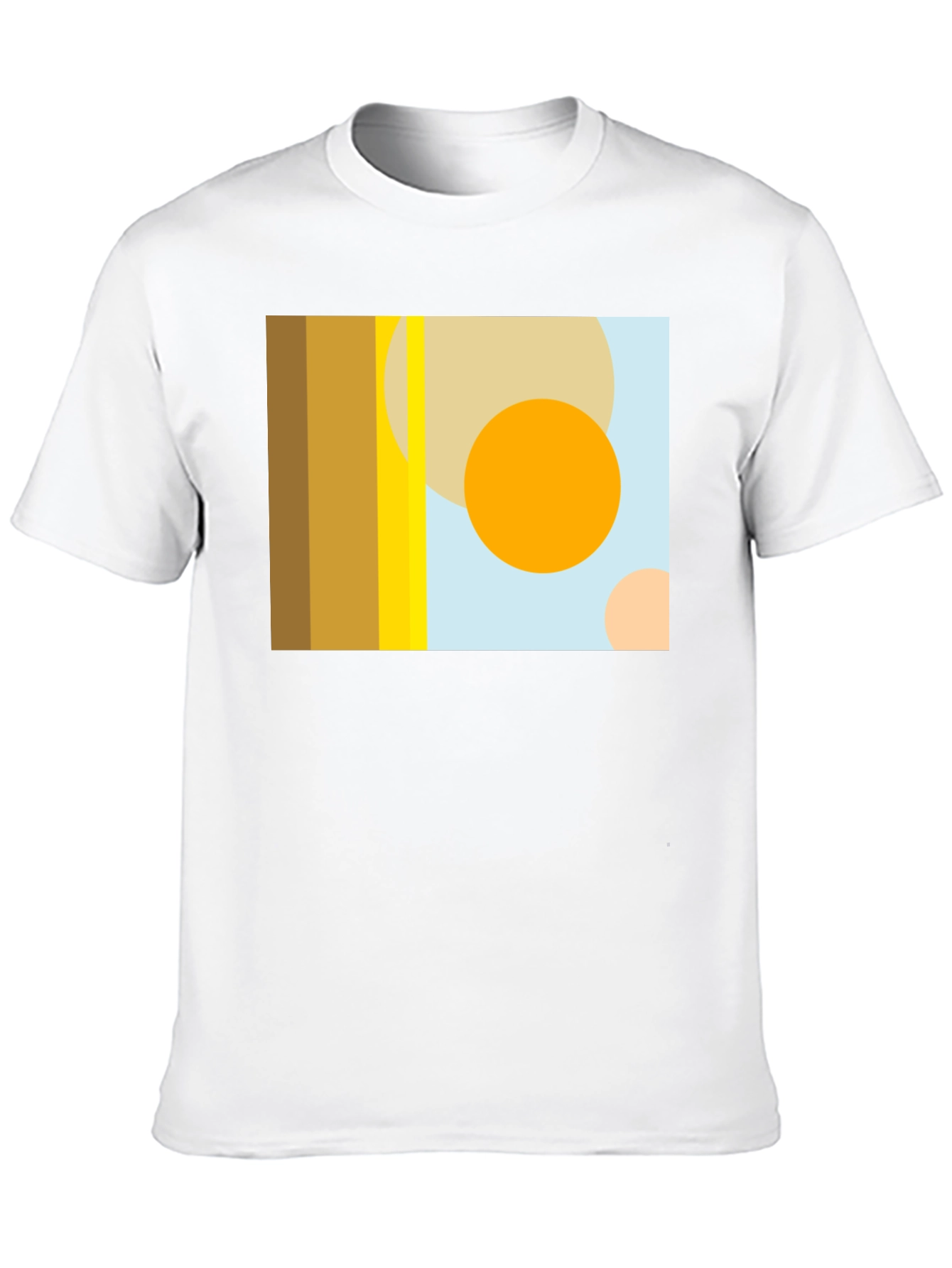 Abstract Geometric Circle Print Black T-Shirt