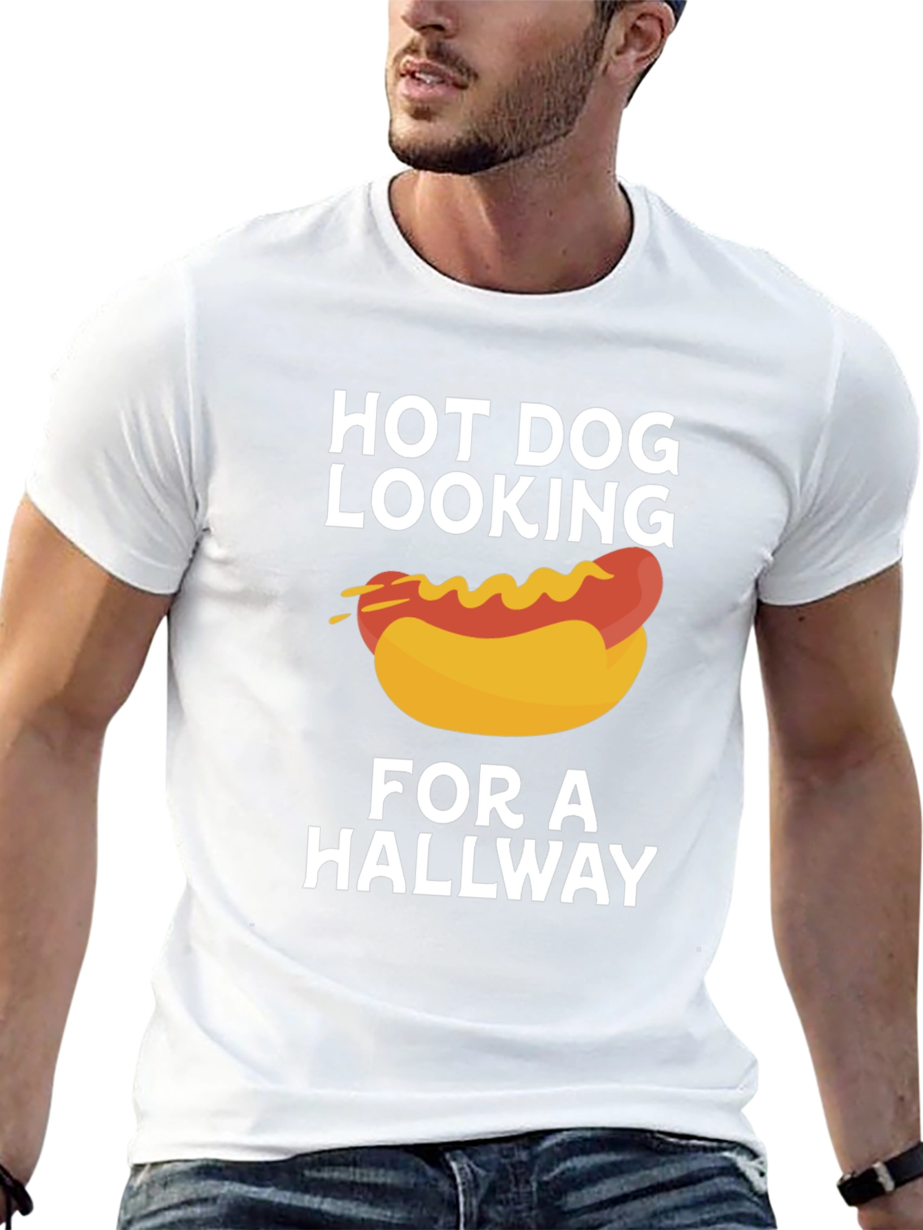 Hot Dog Looking For A Hallway Funny T-Shirt