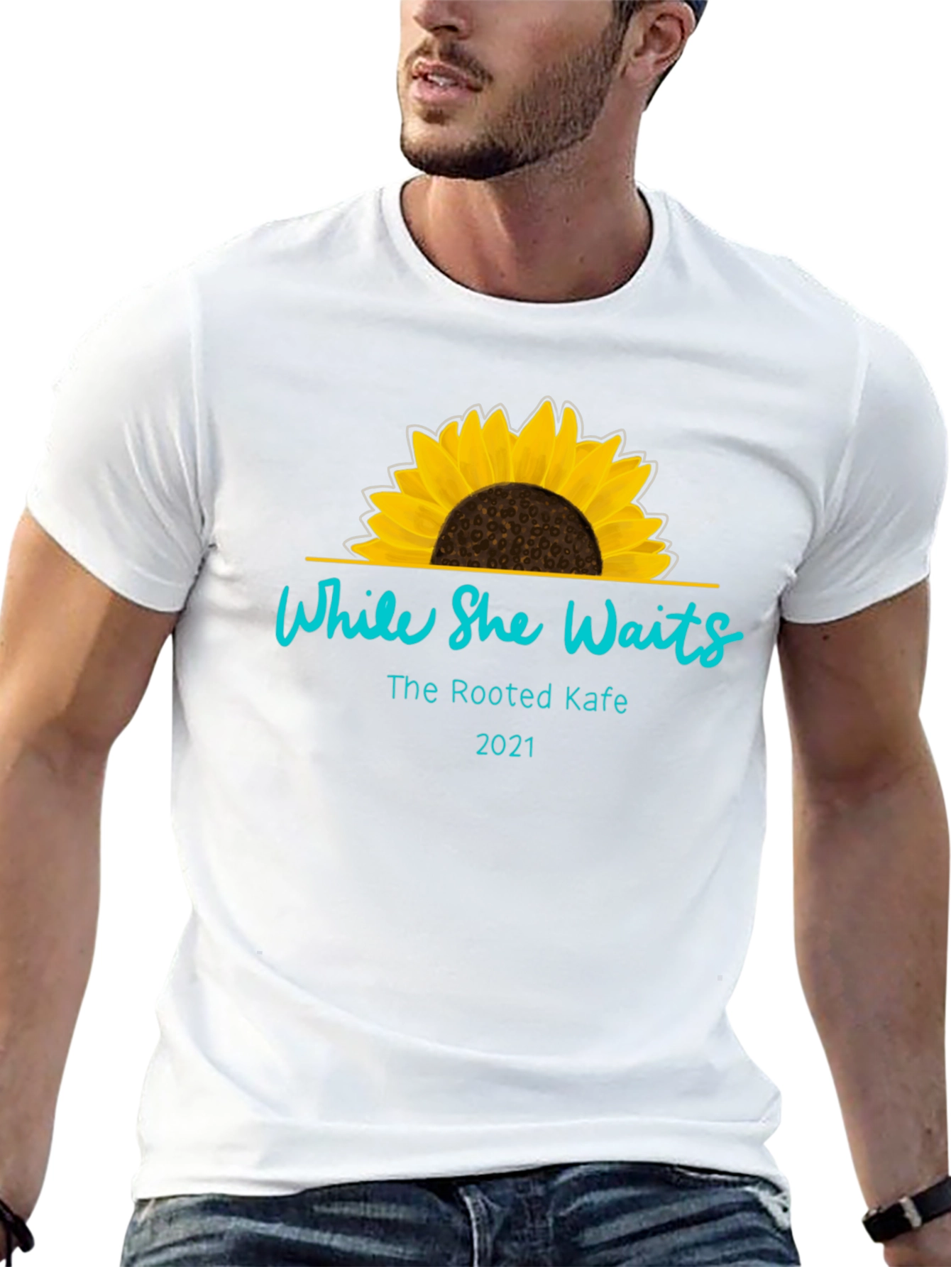 While She Waits Sunflower T-Shirt