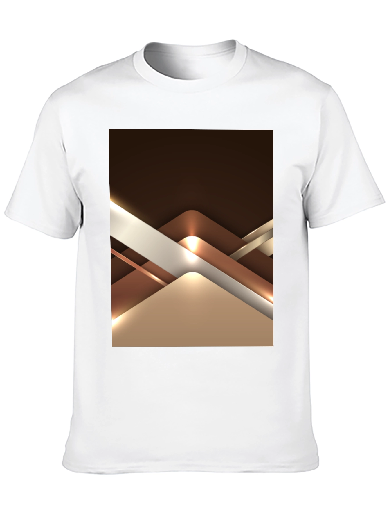 Abstract Geometric Design Graphic Tee - Black