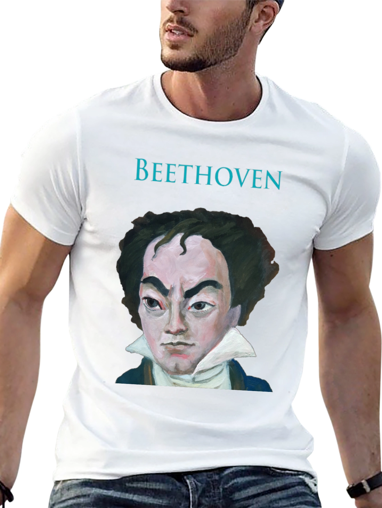 Beethoven Portrait Graphic Tee - Classic Musician T-Shirt
