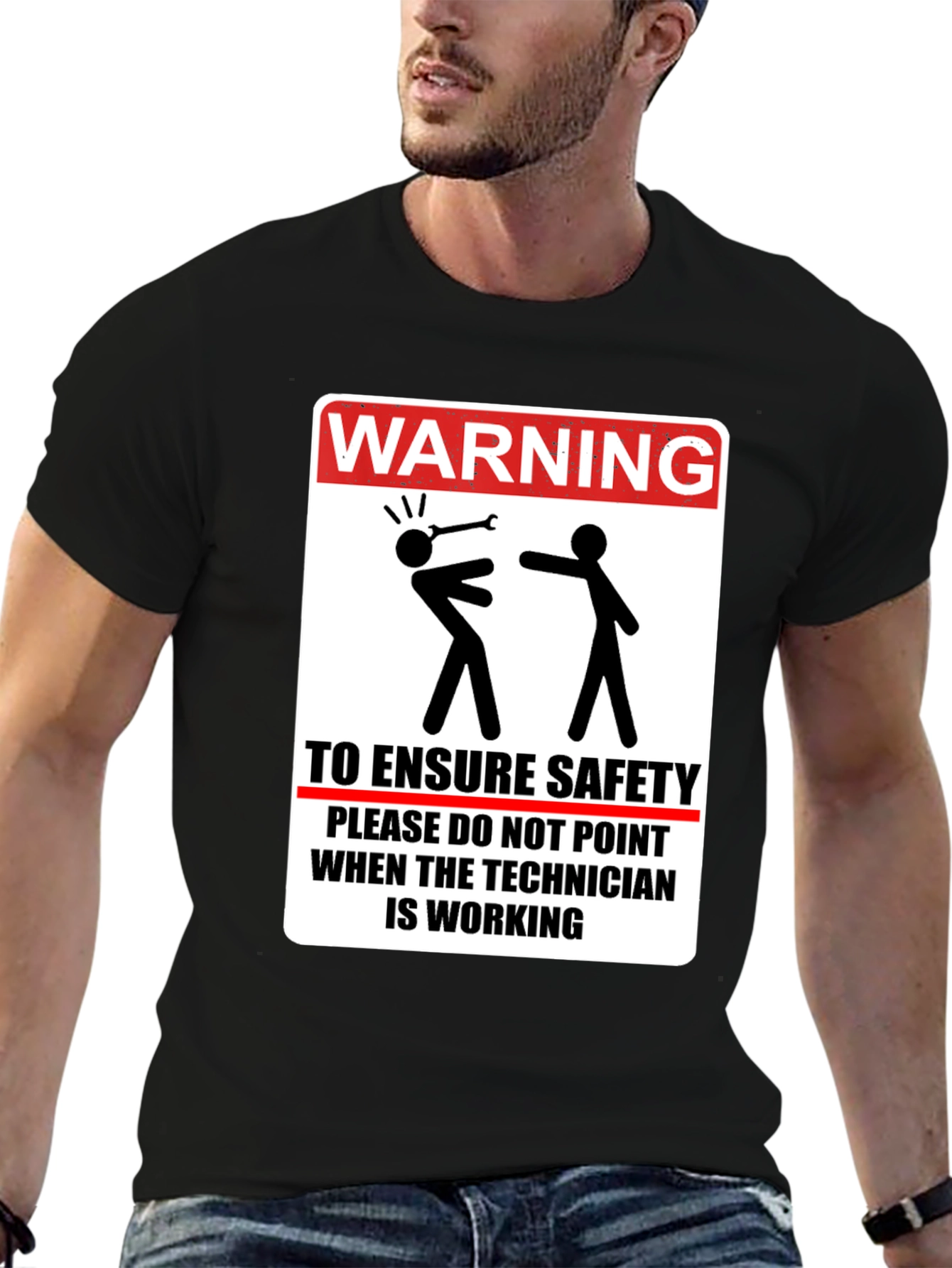 Warning Technician Work Safety T-Shirt