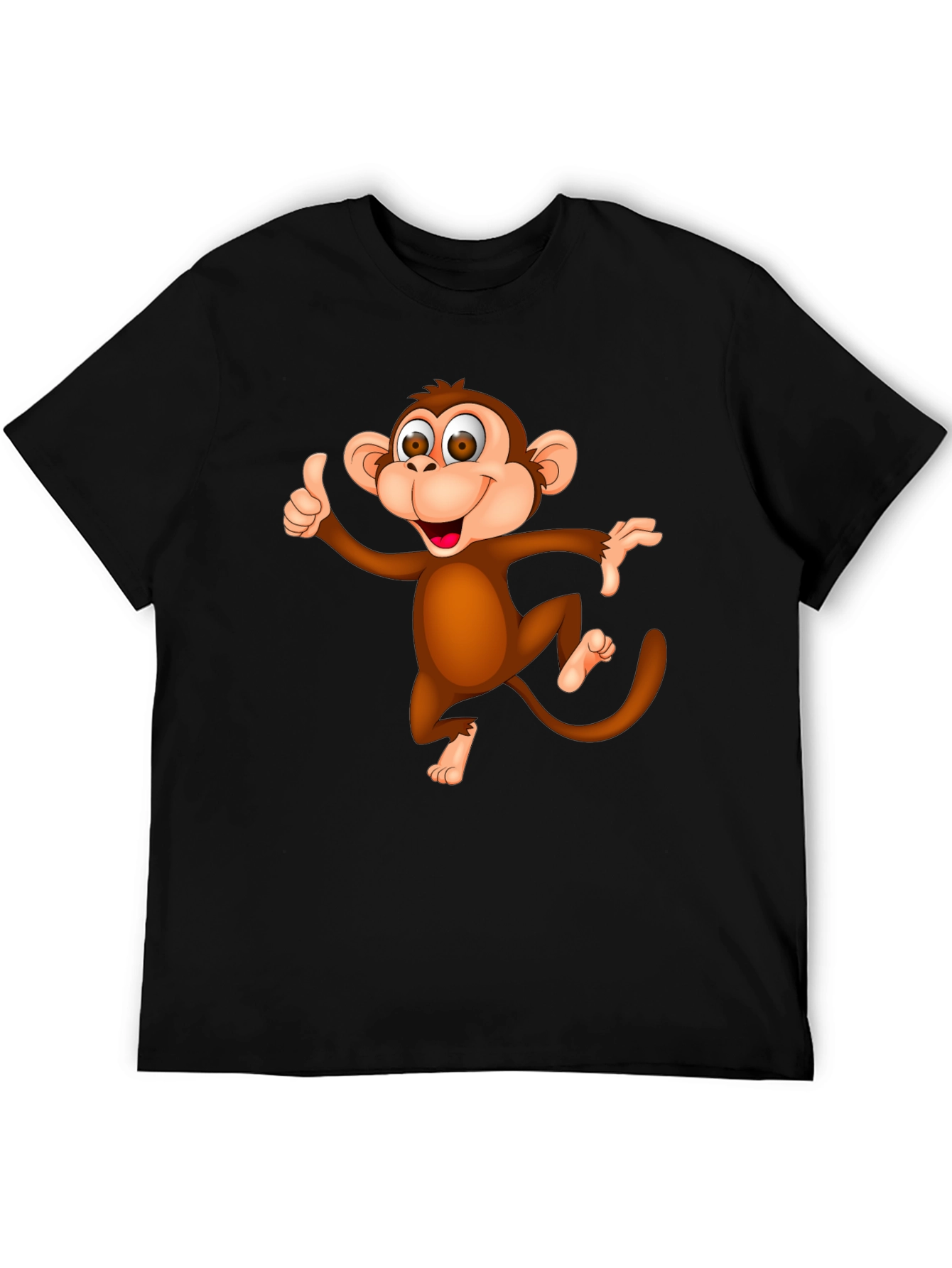 Funny Monkey Graphic T-Shirt - Black Casual Tee