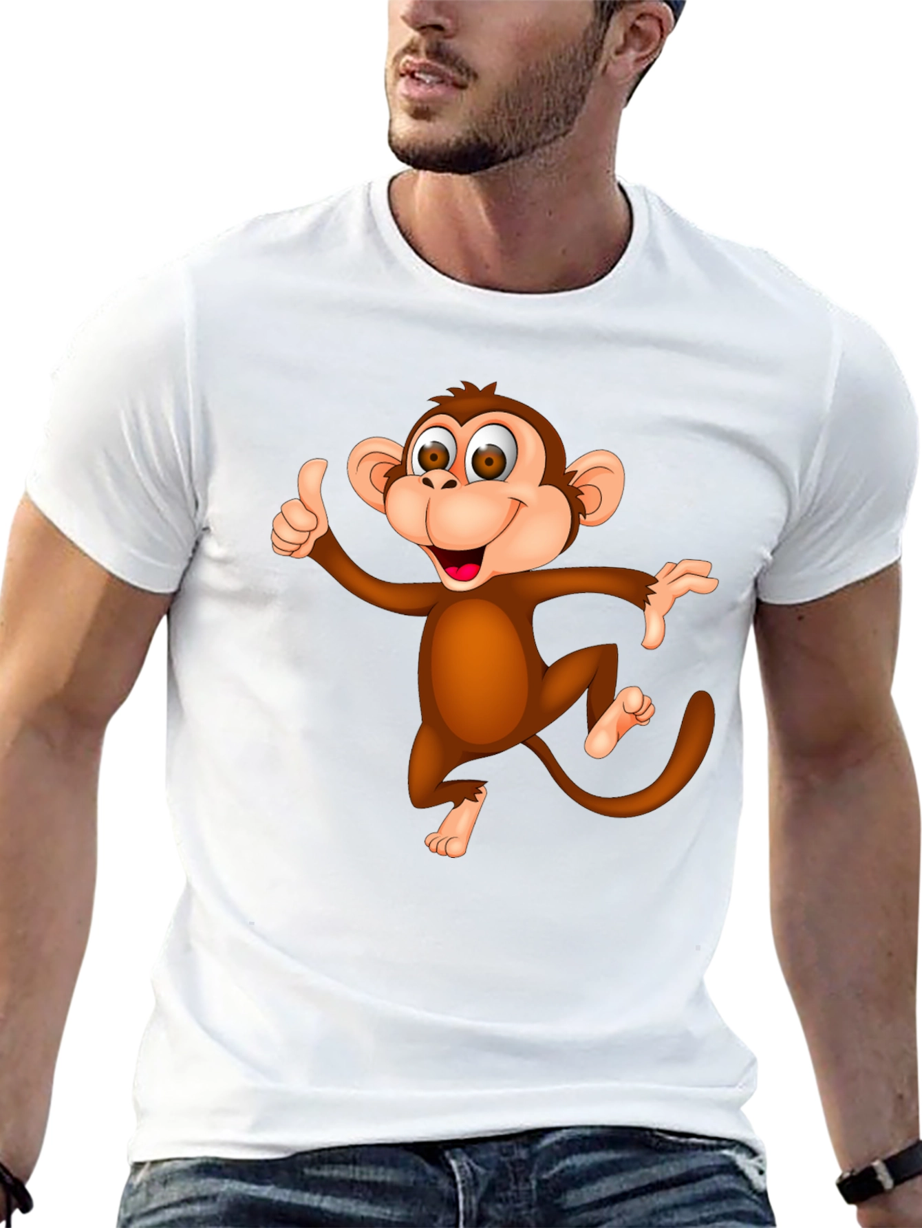Funny Monkey Graphic T-Shirt - Black Casual Tee