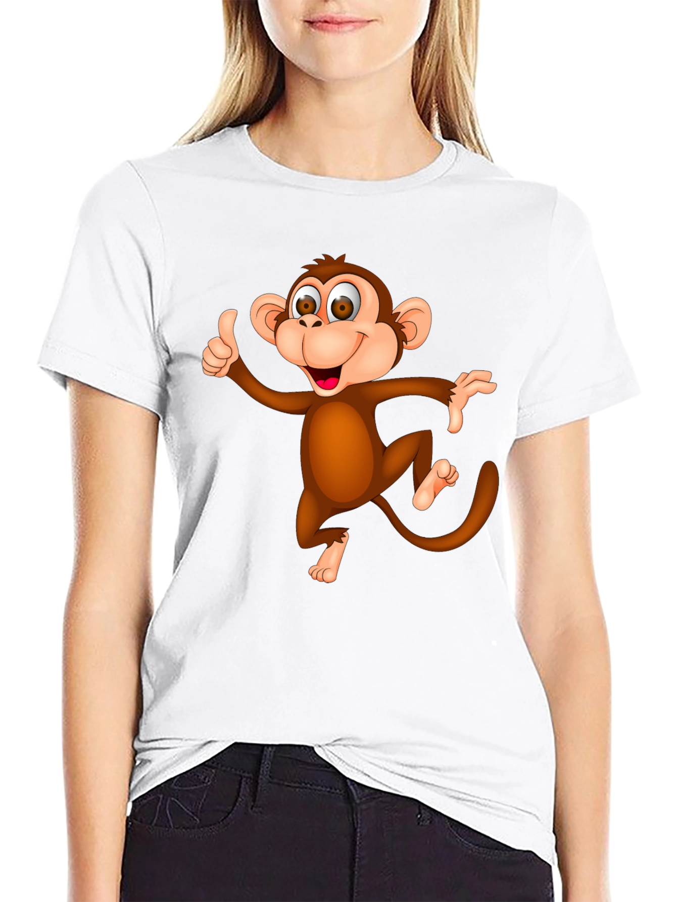 Funny Monkey Graphic T-Shirt - Black Casual Tee