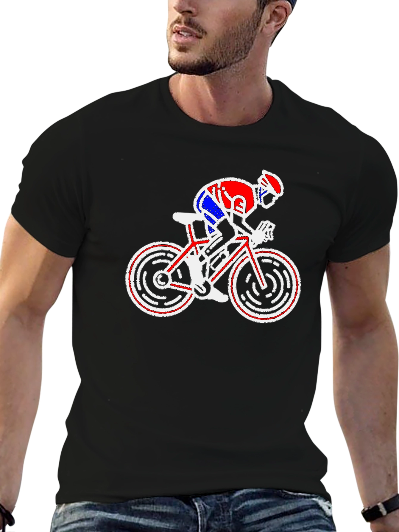Cycling Graphic T-Shirt - Bike Rider Design