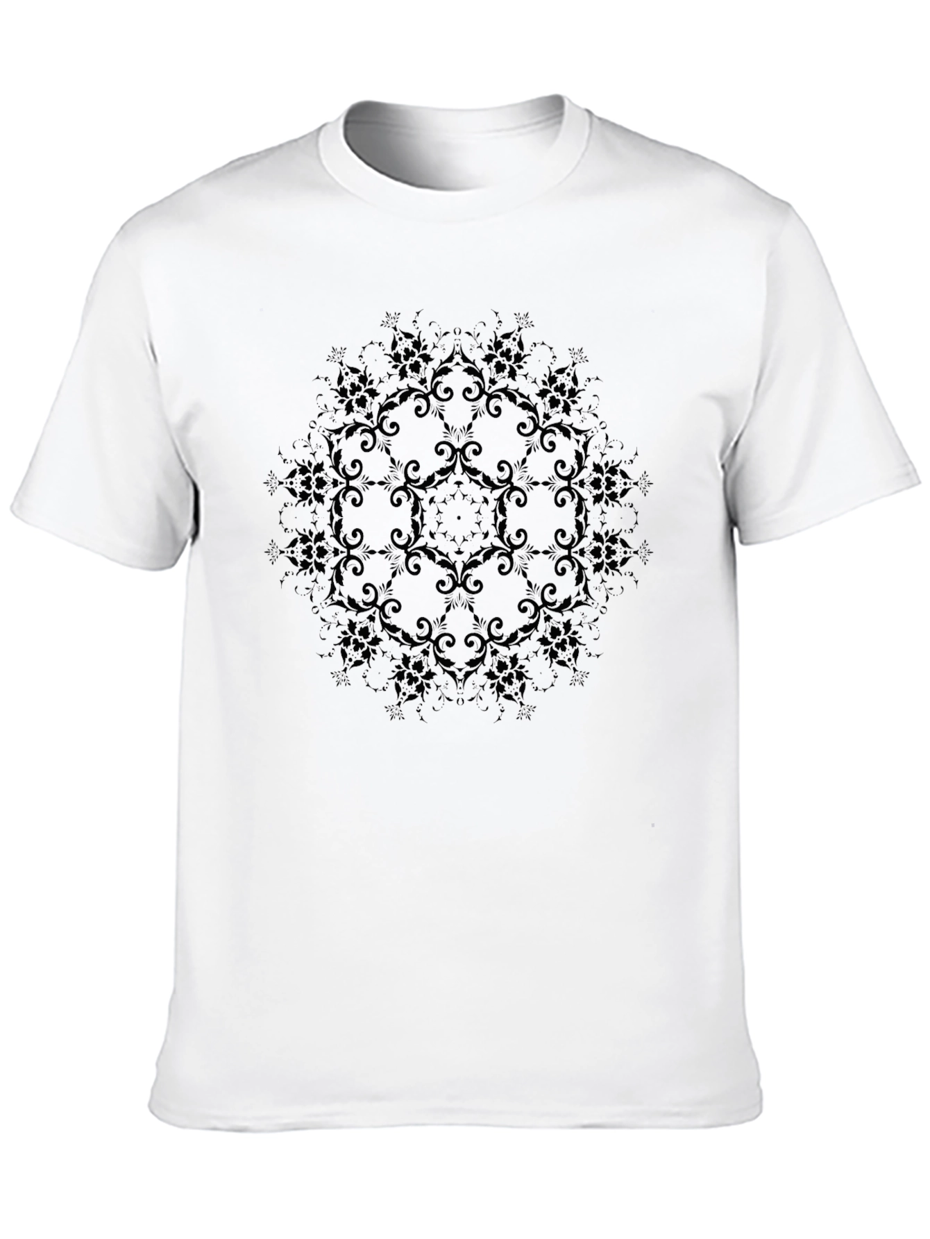 Elegant Black Floral Patterned T-Shirt