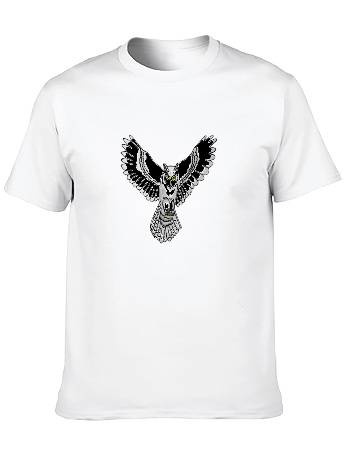 Owl Graphic Print Crew Neck Mens T-Shirt
