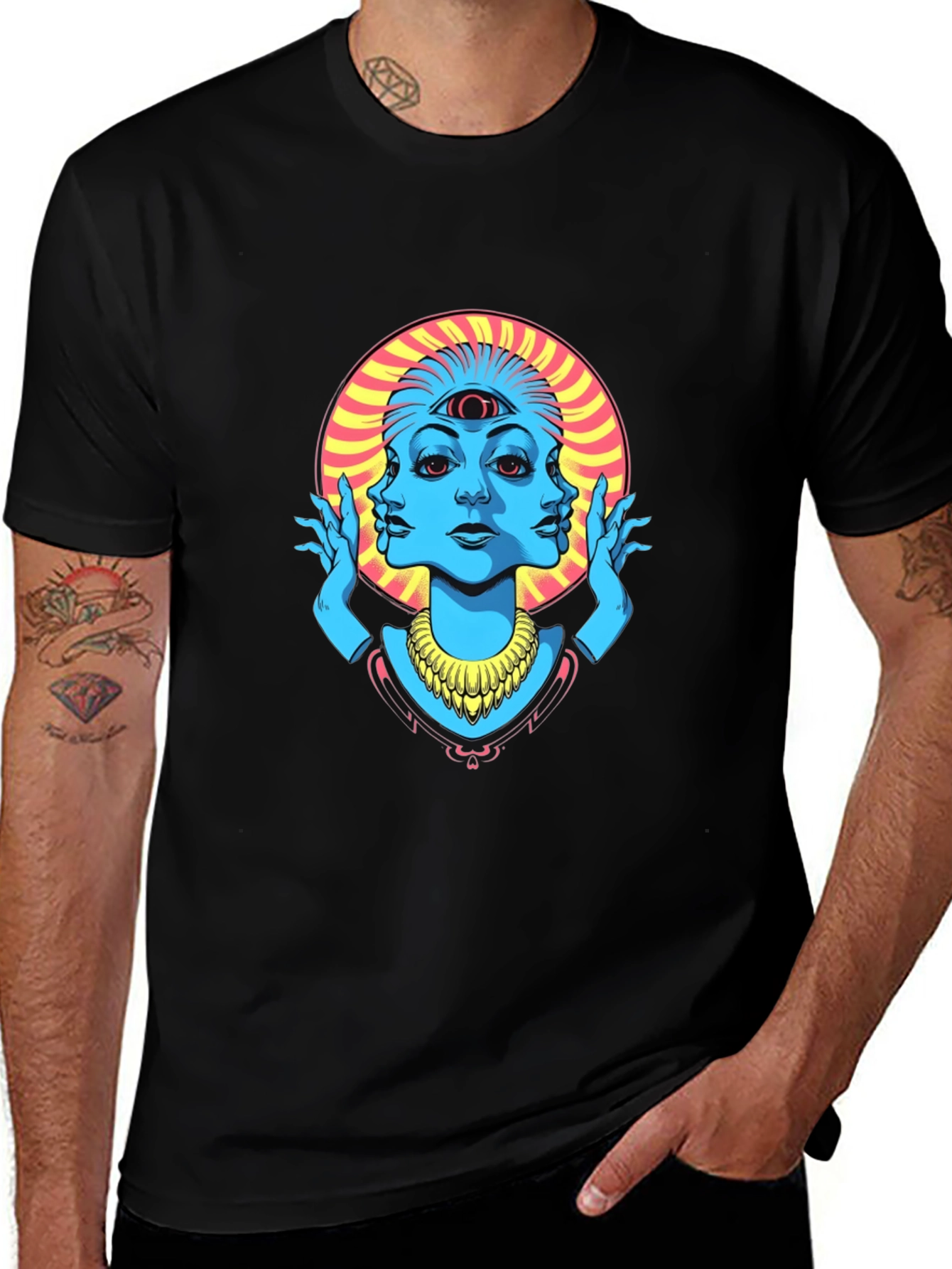 Third Eye Graphic Tee - Black Cotton Shirt