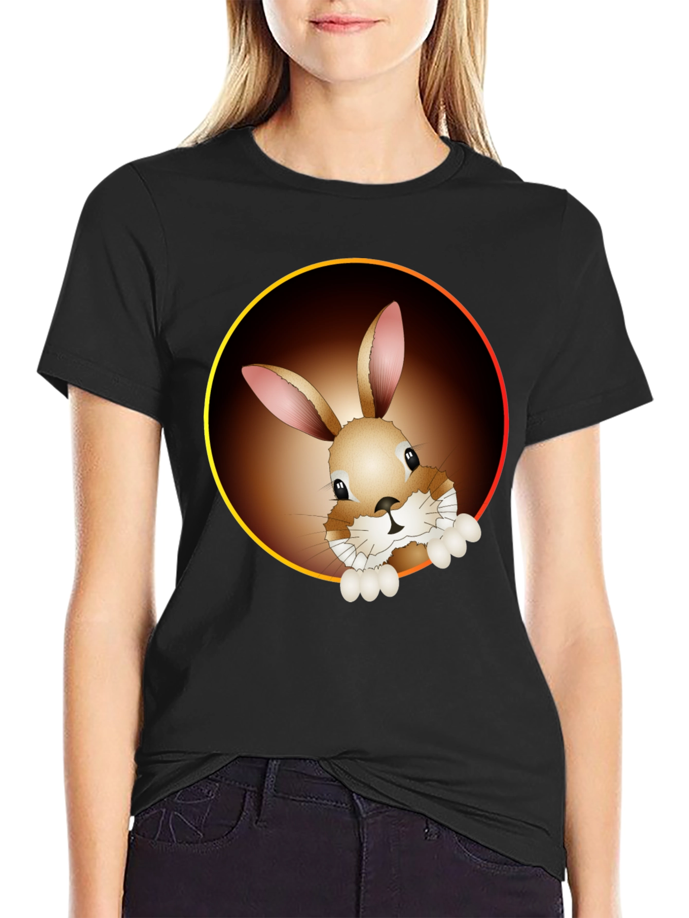 Bunny Graphic Tee - Cute Animal Print Shirt
