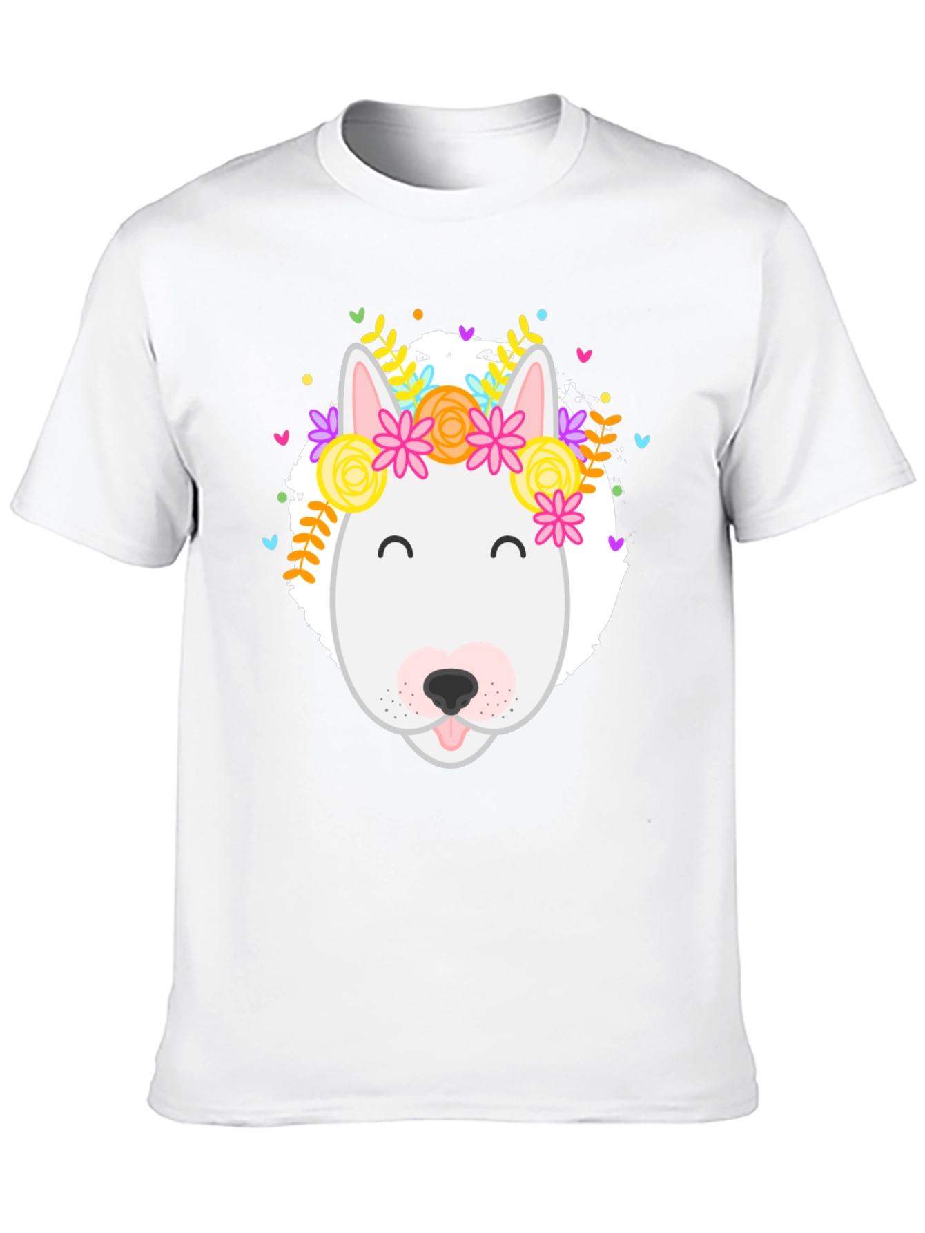 Dog with Floral Crown Graphic Tee