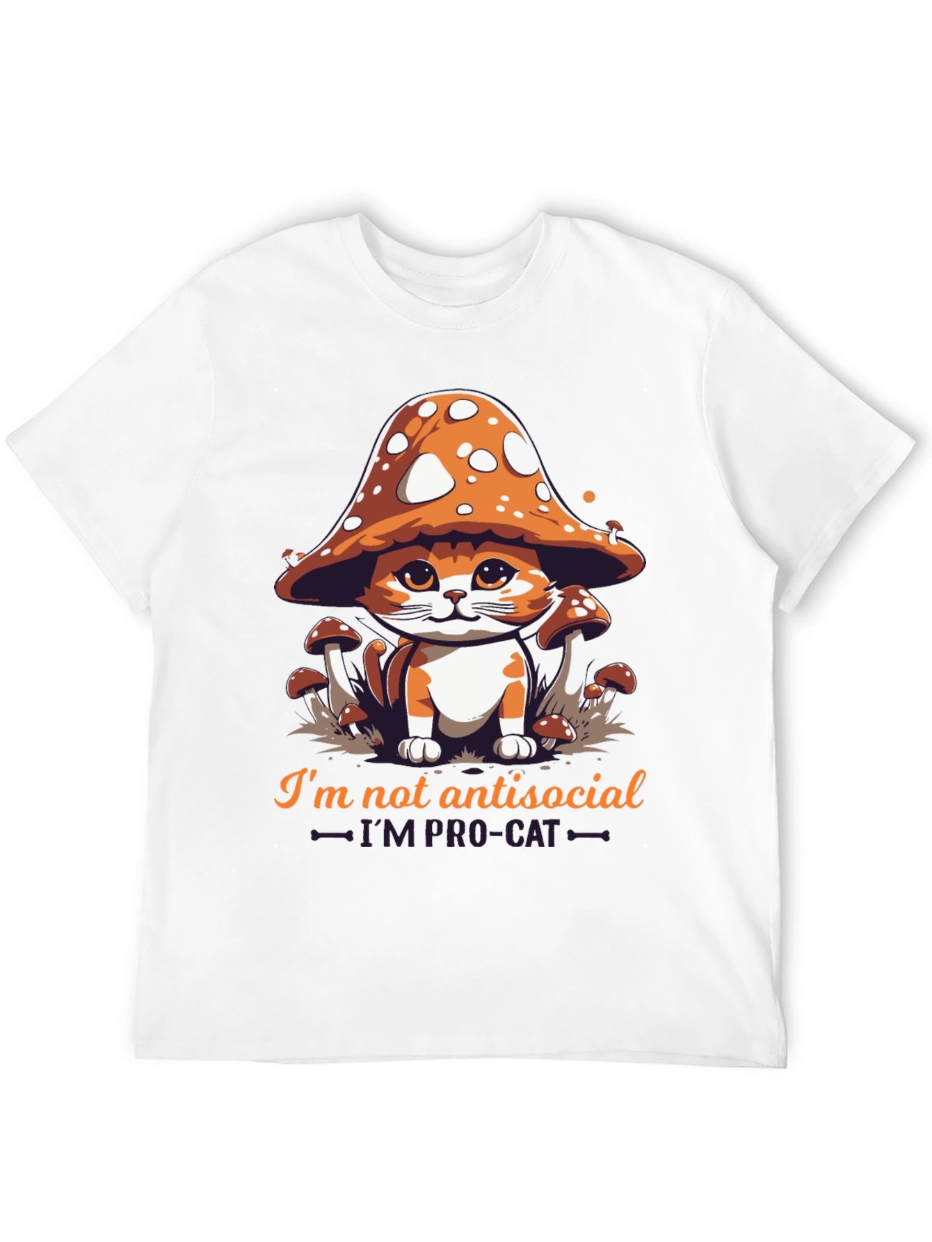 Mushroom Cat Graphic Tee - Im Pro-Cat