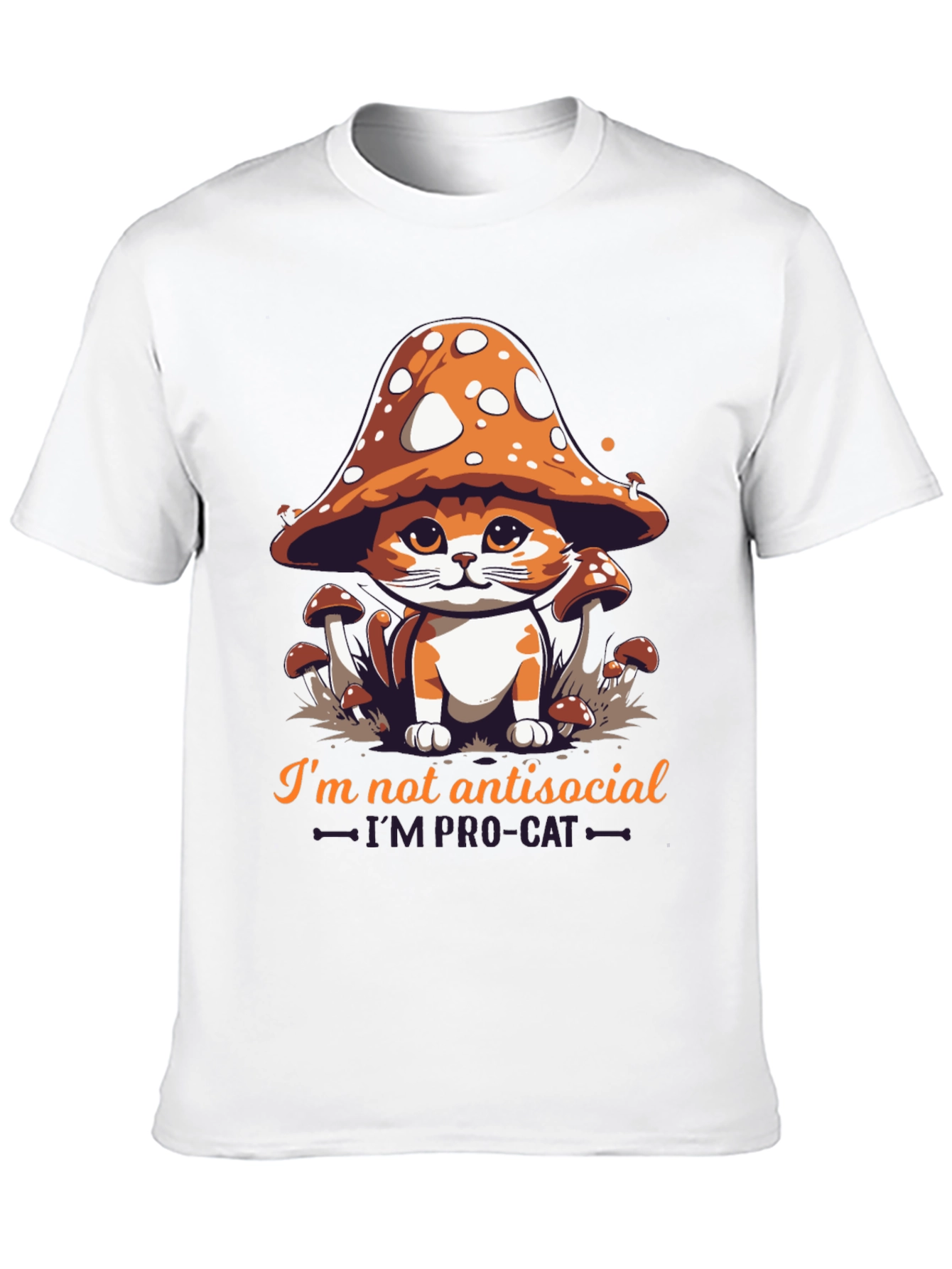 Mushroom Cat Graphic Tee - Im Pro-Cat