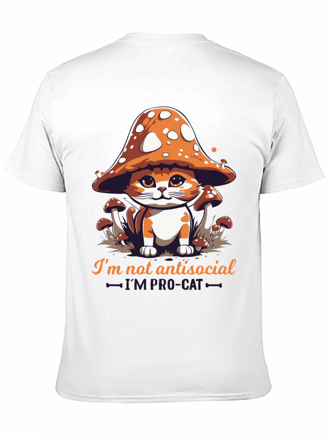 Mushroom Cat Graphic Tee - Im Pro-Cat