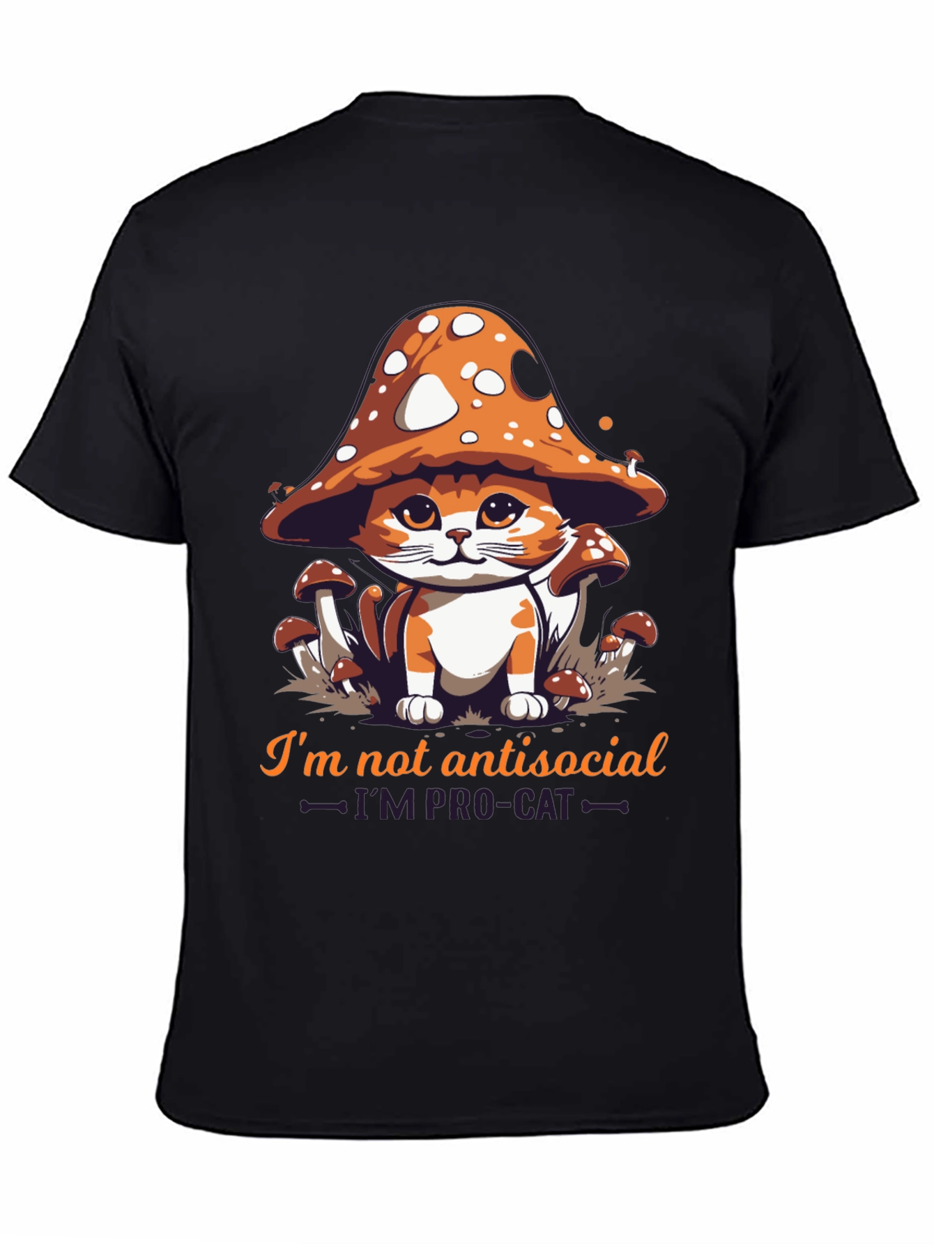 Mushroom Cat Graphic Tee - Im Pro-Cat
