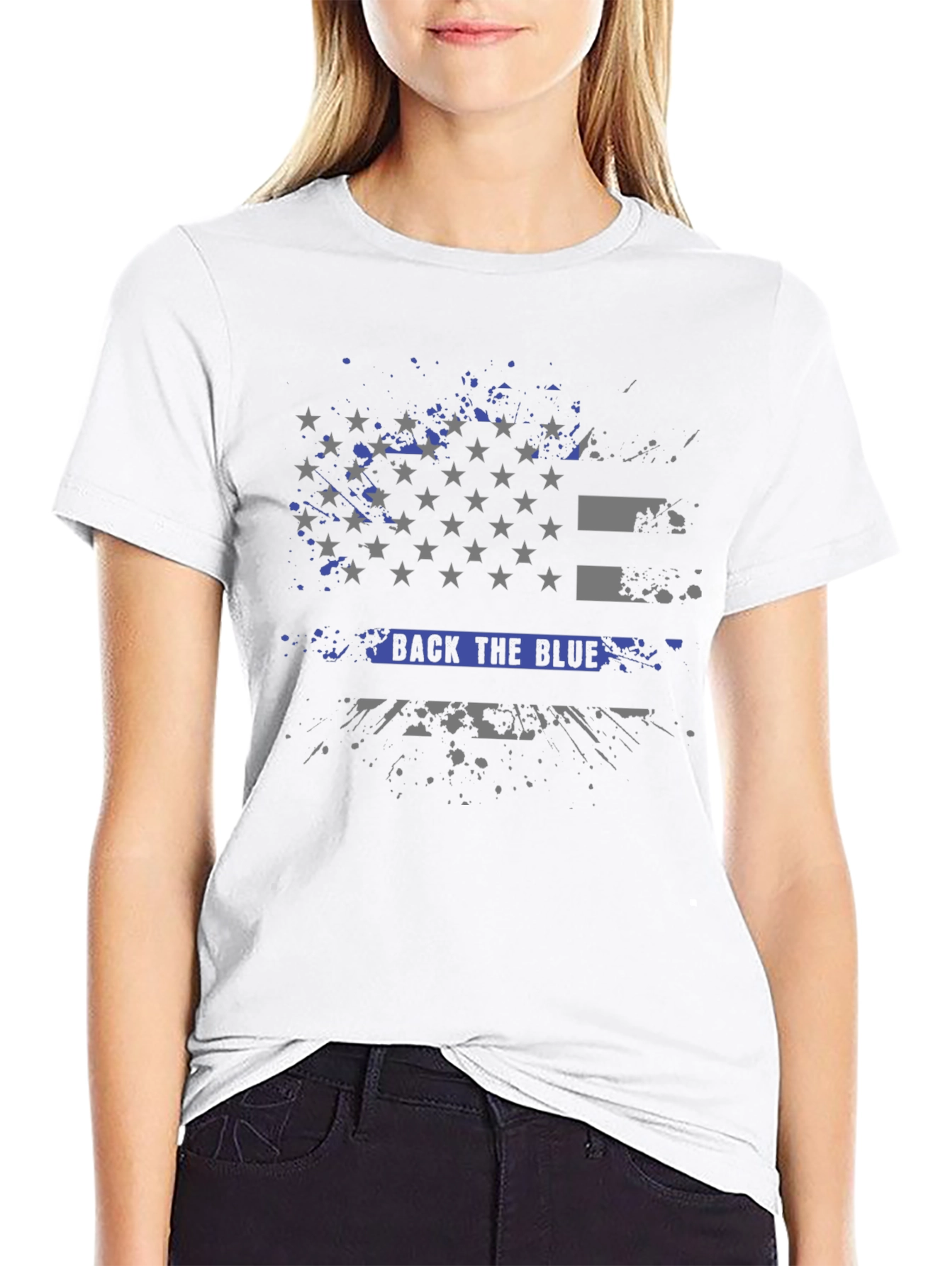 Back The Blue T-Shirt Patriotic Flag Design