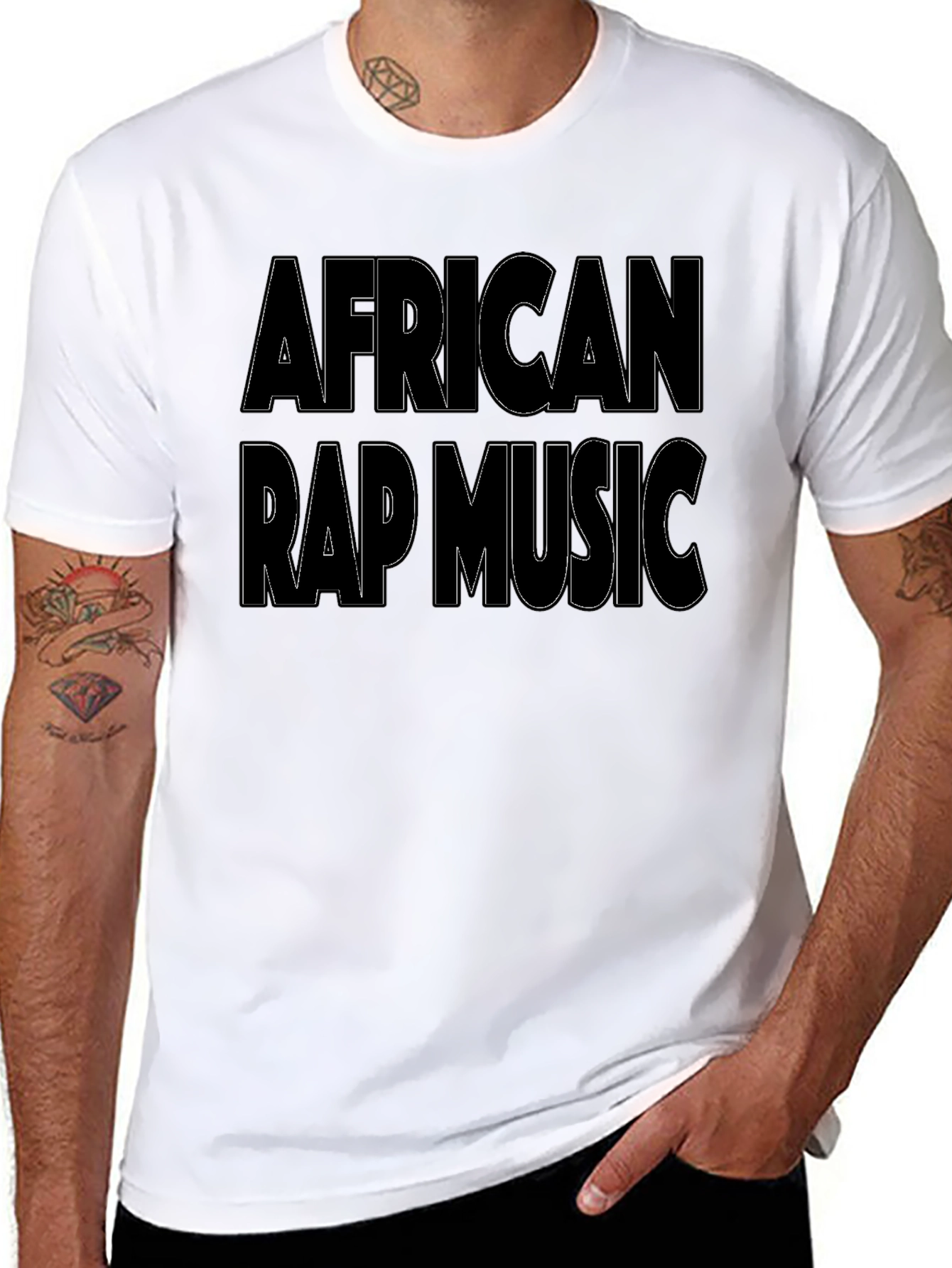African Rap Music T-Shirt - Black Graphic Tee