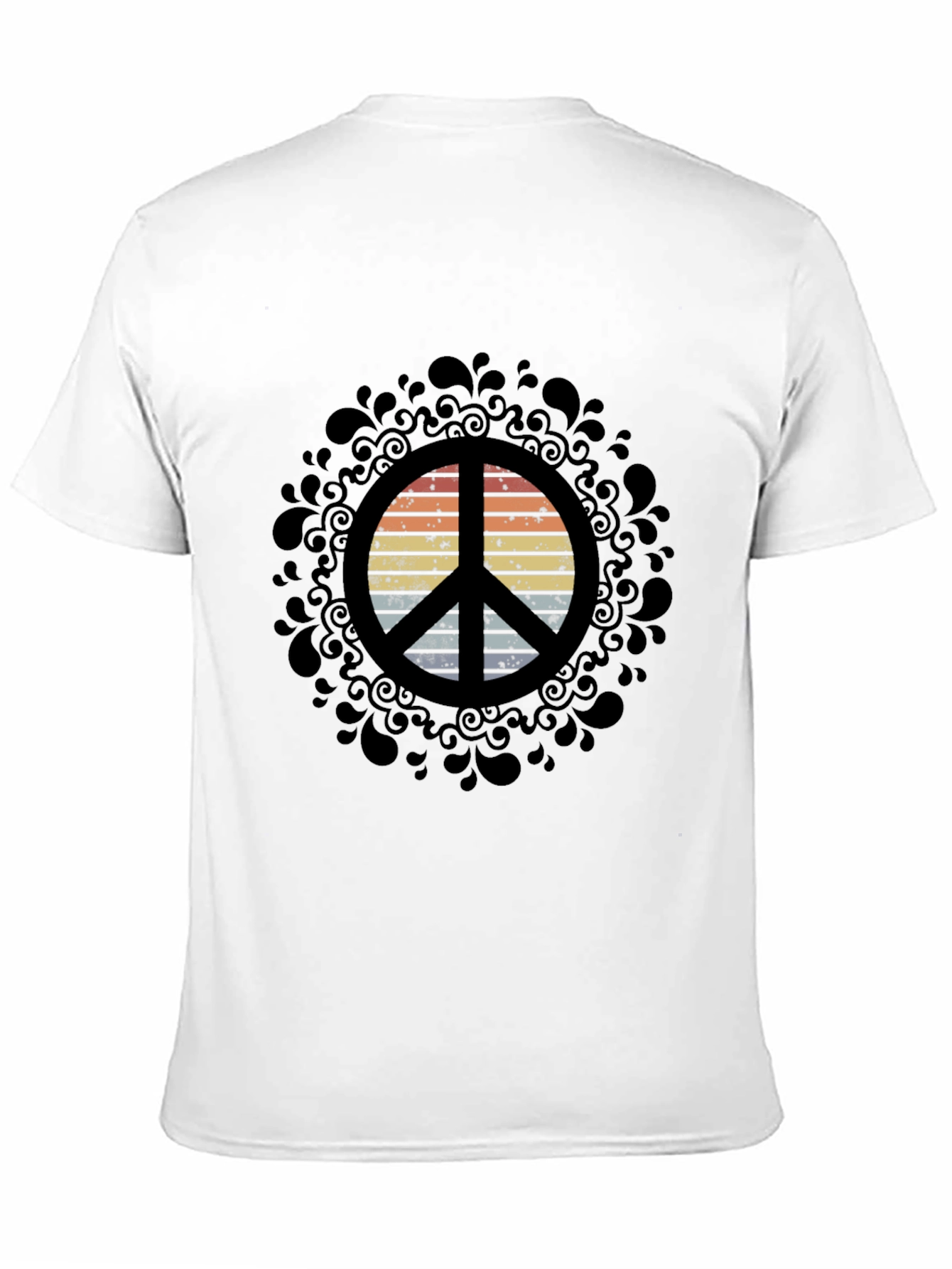 Retro Peace Sign Graphic Tee - Black