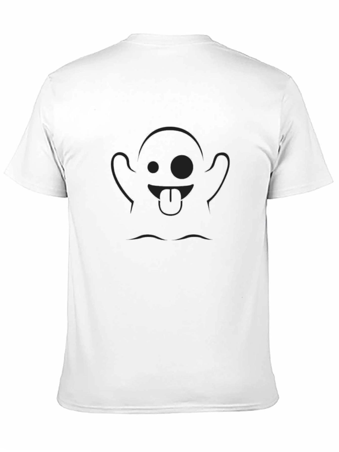 Funny Ghost Graphic Tee - Black Cotton Casual T-Shirt
