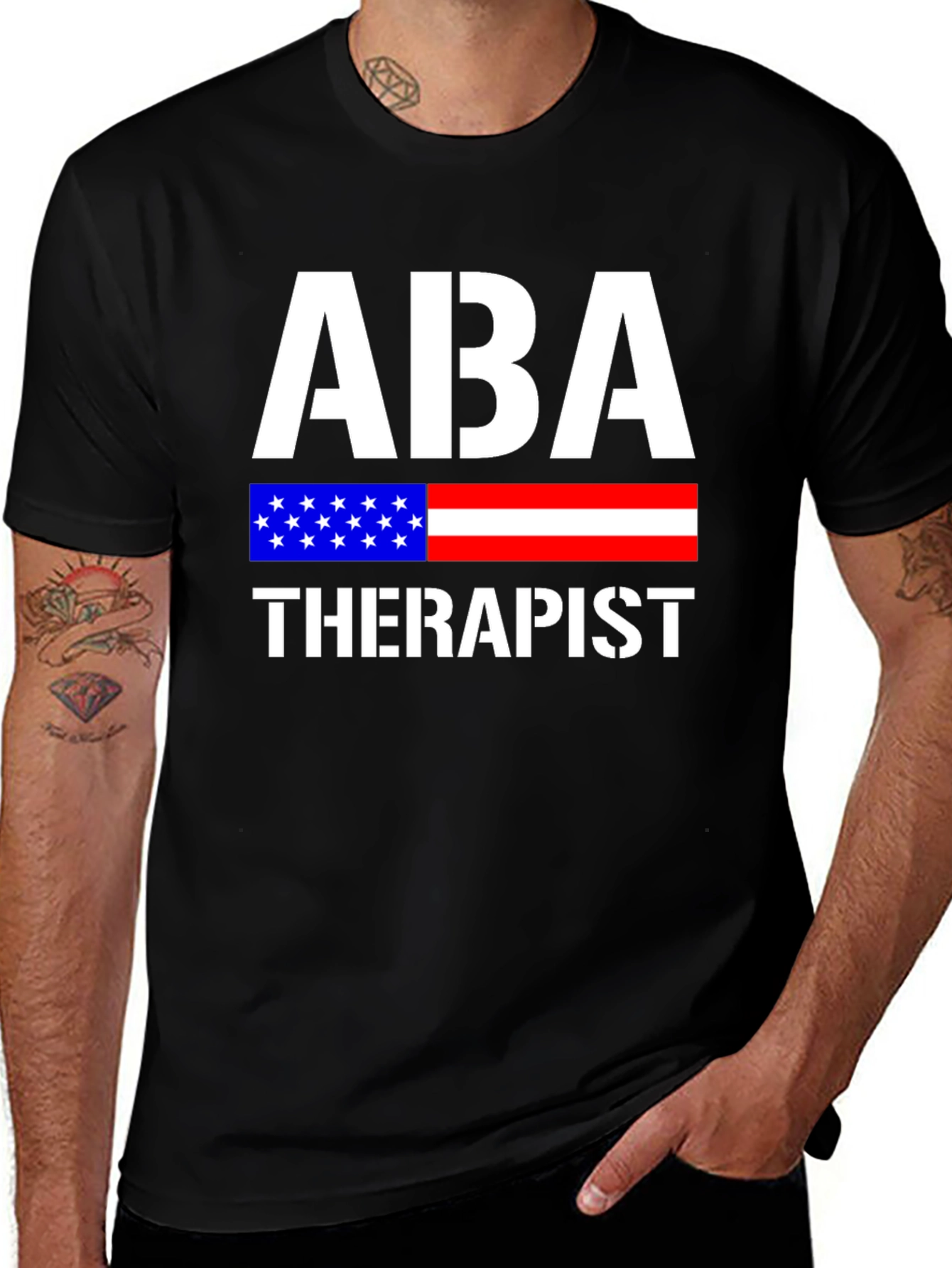 ABA Therapist American Flag Graphic T-Shirt