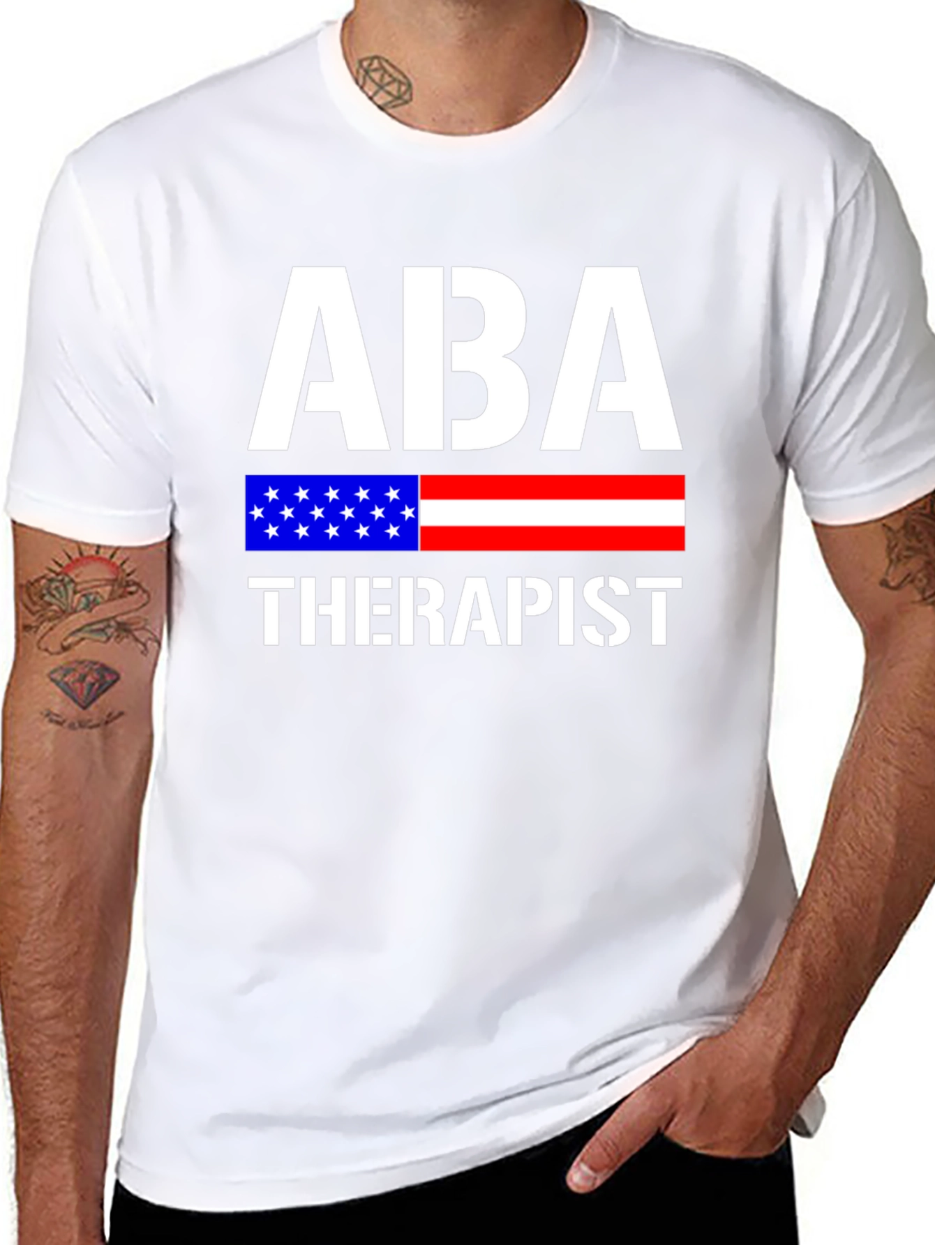ABA Therapist American Flag Graphic T-Shirt