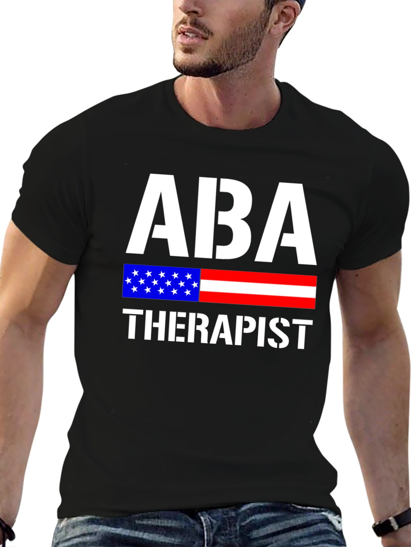 ABA Therapist American Flag Graphic T-Shirt