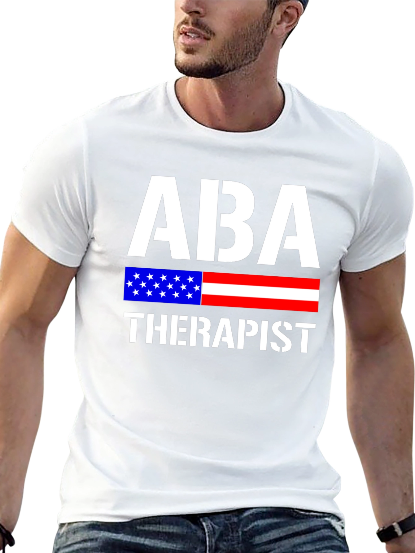 ABA Therapist American Flag Graphic T-Shirt