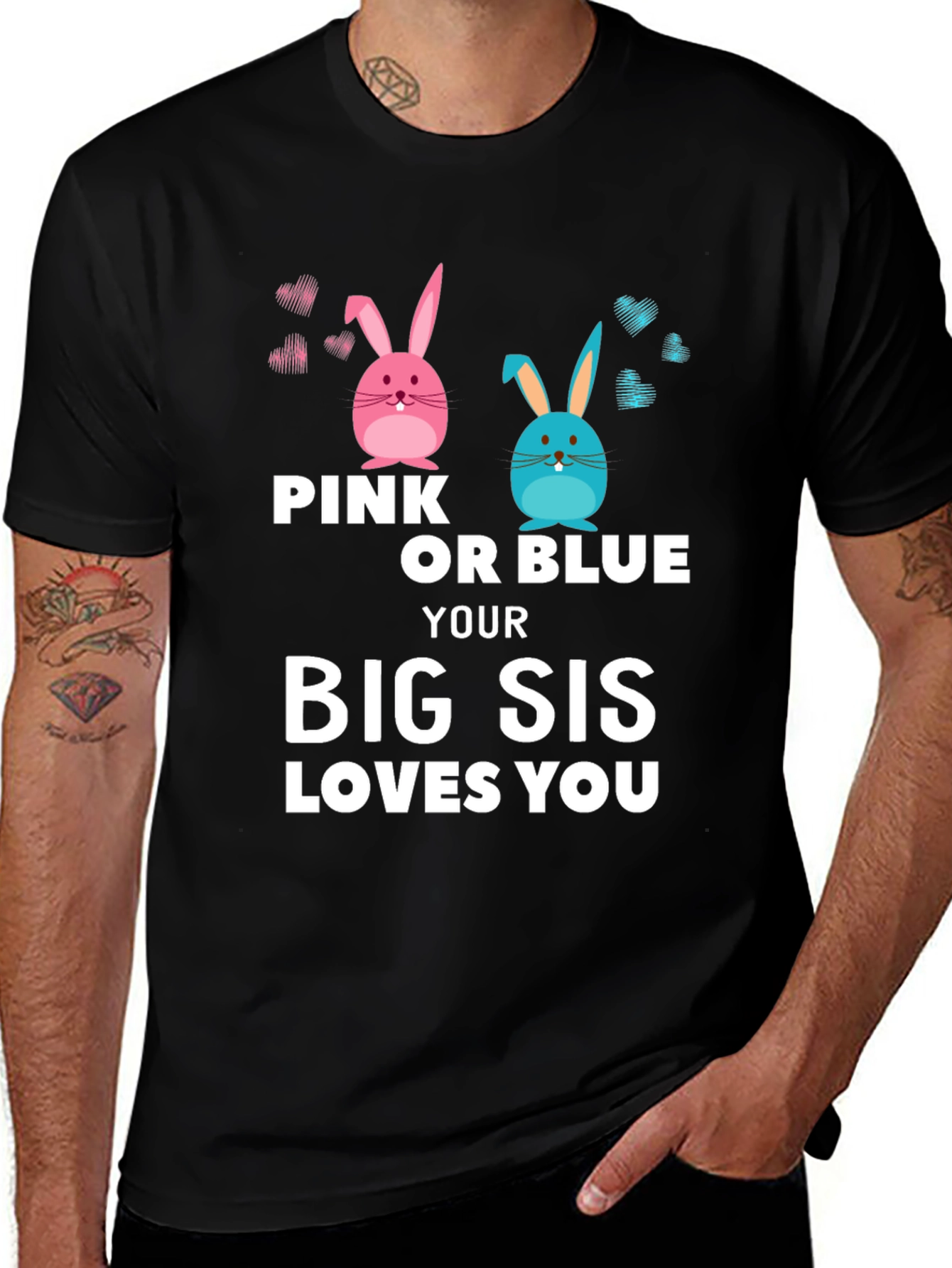 Pink or Blue Big Sis Loves You T-Shirt
