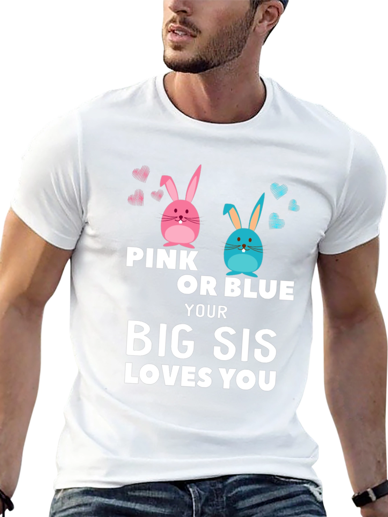 Pink or Blue Big Sis Loves You T-Shirt
