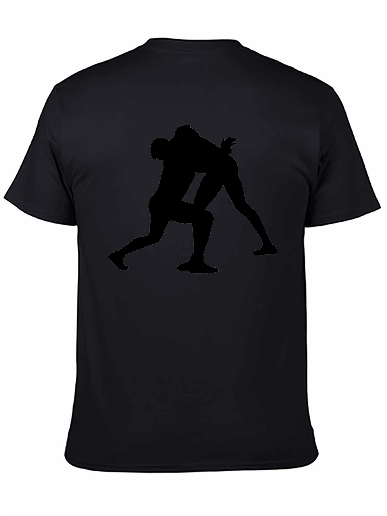 Wrestling Silhouette Black T-Shirt