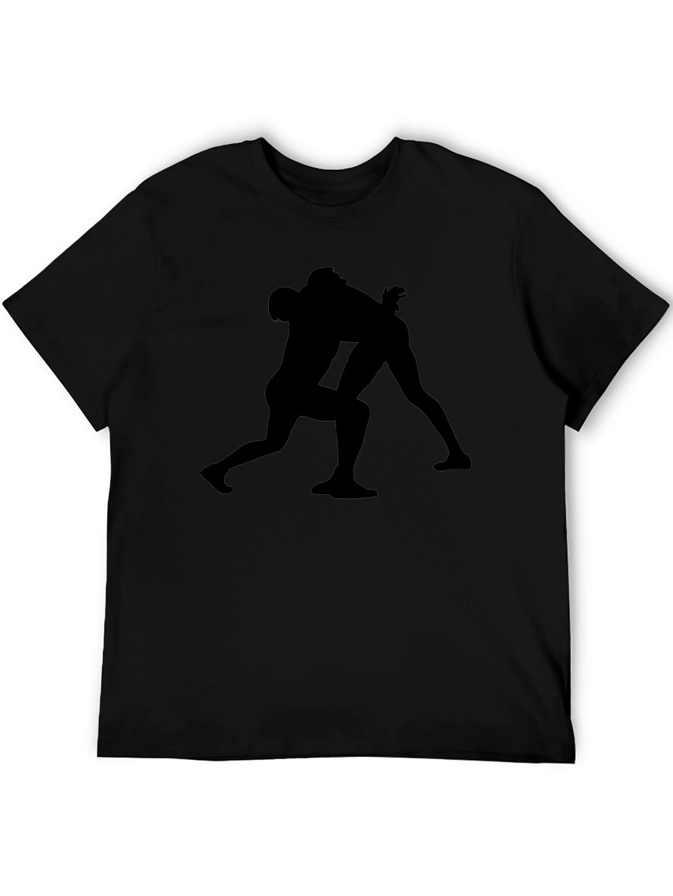 Wrestling Silhouette Black T-Shirt