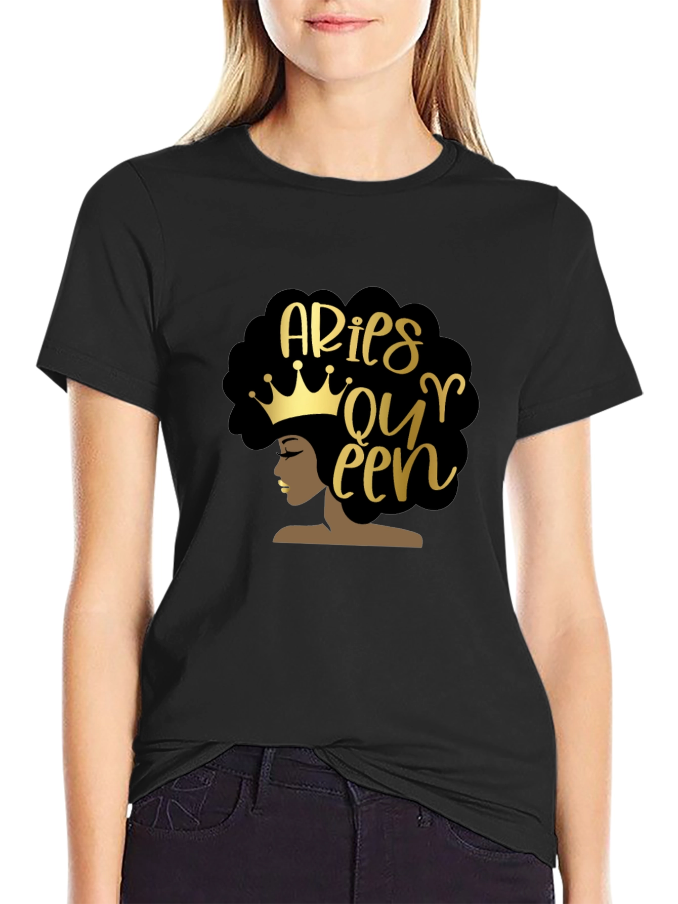 Aries Queen Black Graphic Tee