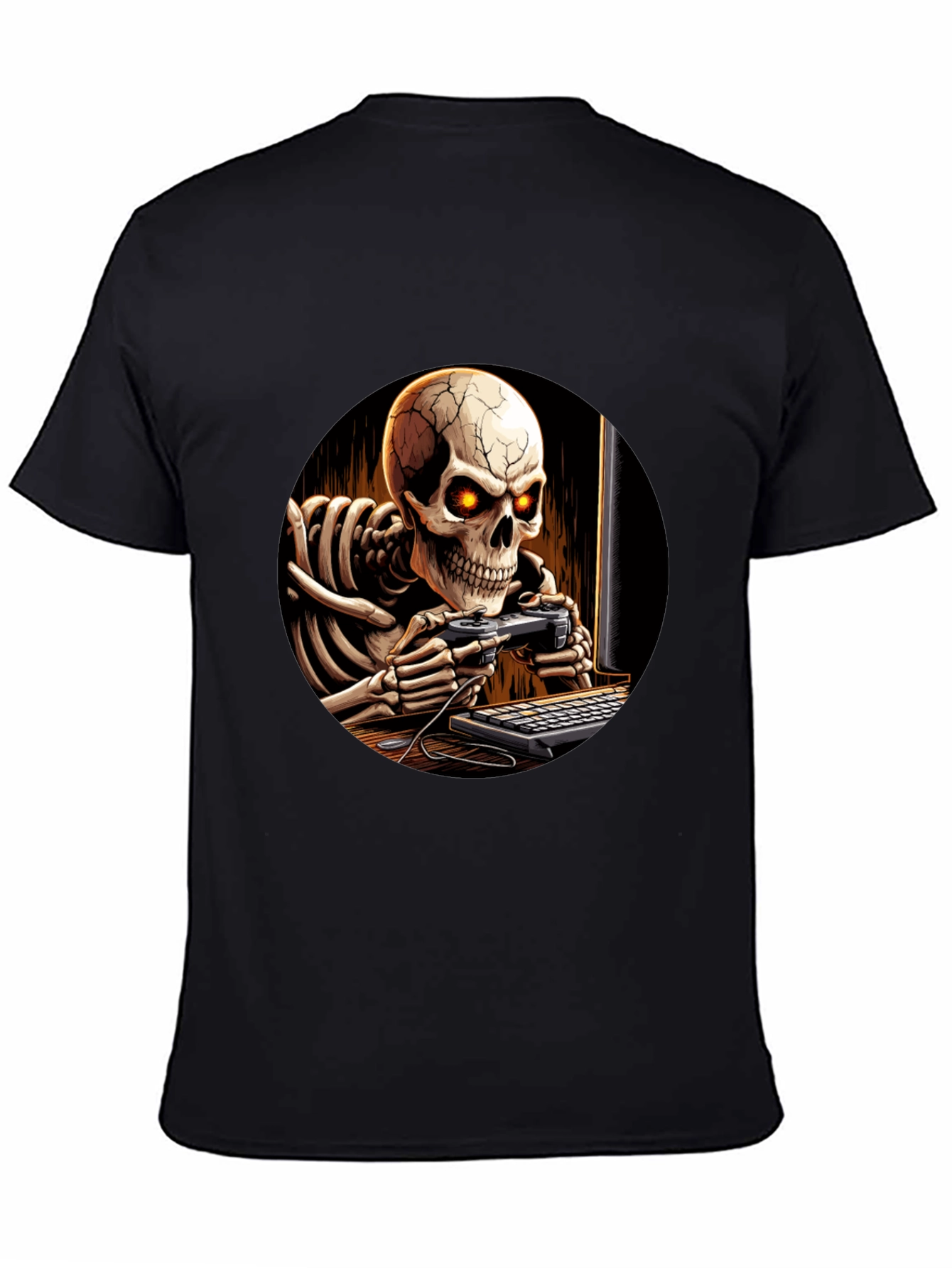 Skeleton Gamer Black T-Shirt