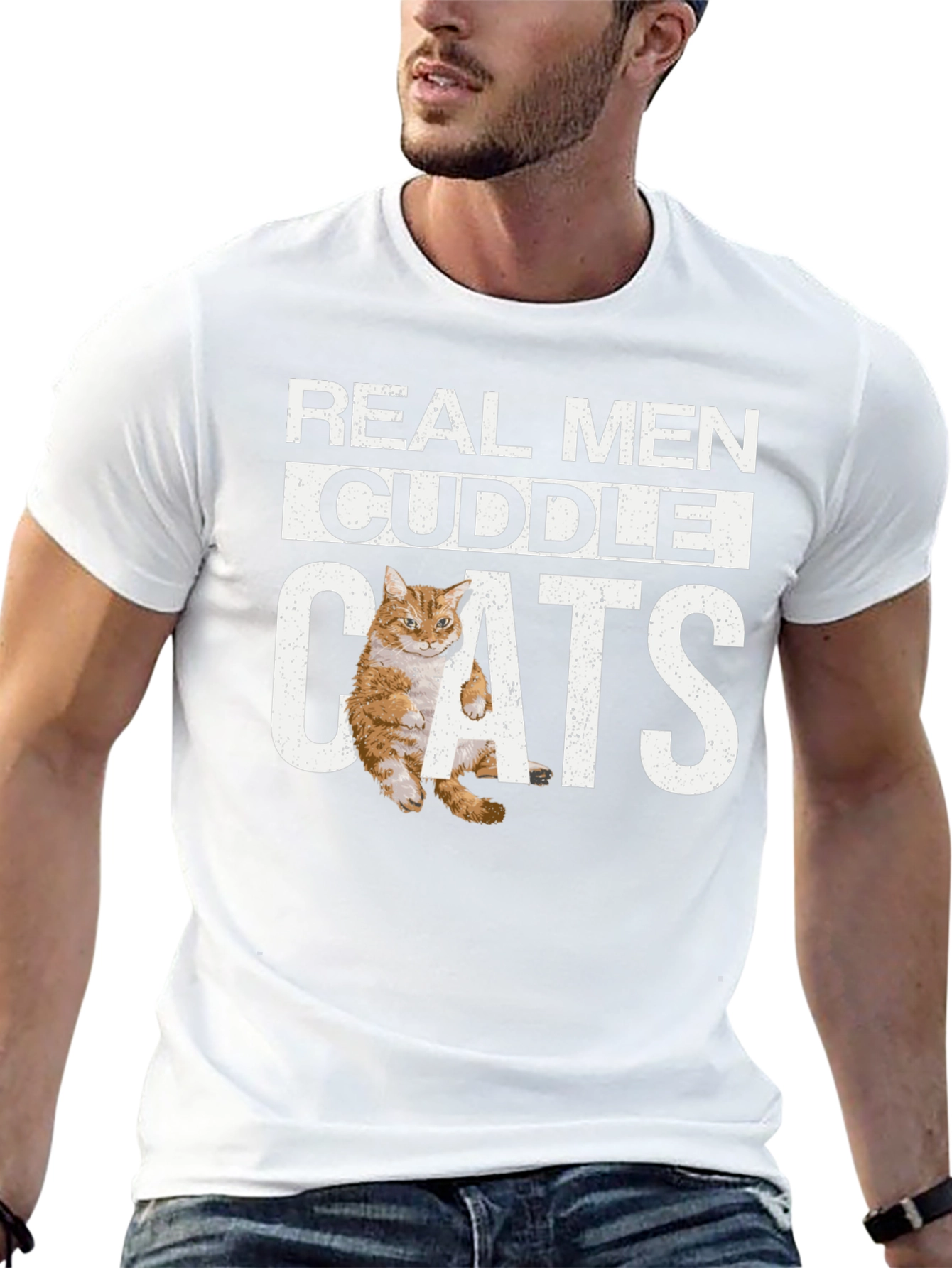 Real Men Cuddle Cats T-Shirt