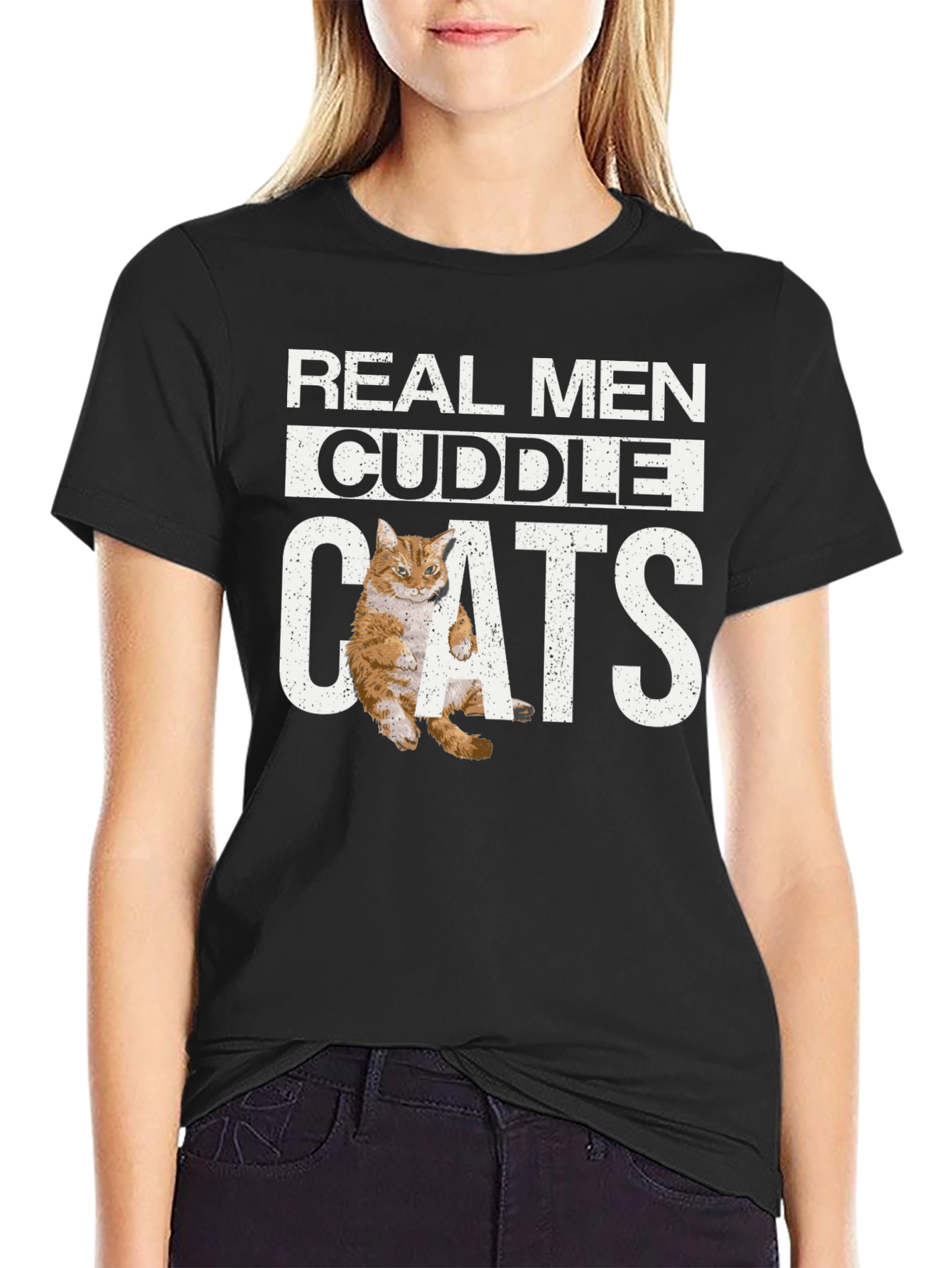Real Men Cuddle Cats T-Shirt