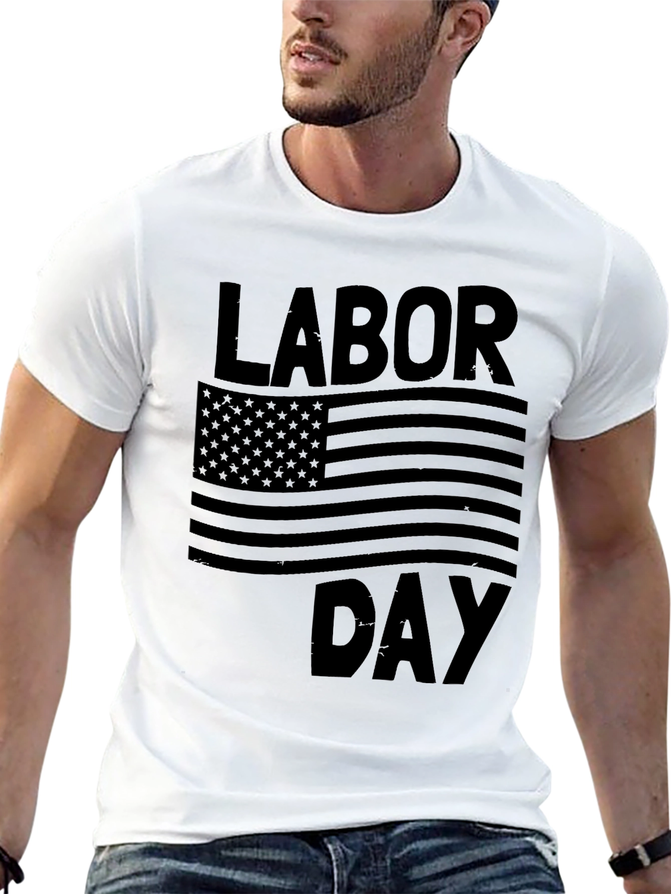 Labor Day American Flag Graphic T-Shirt