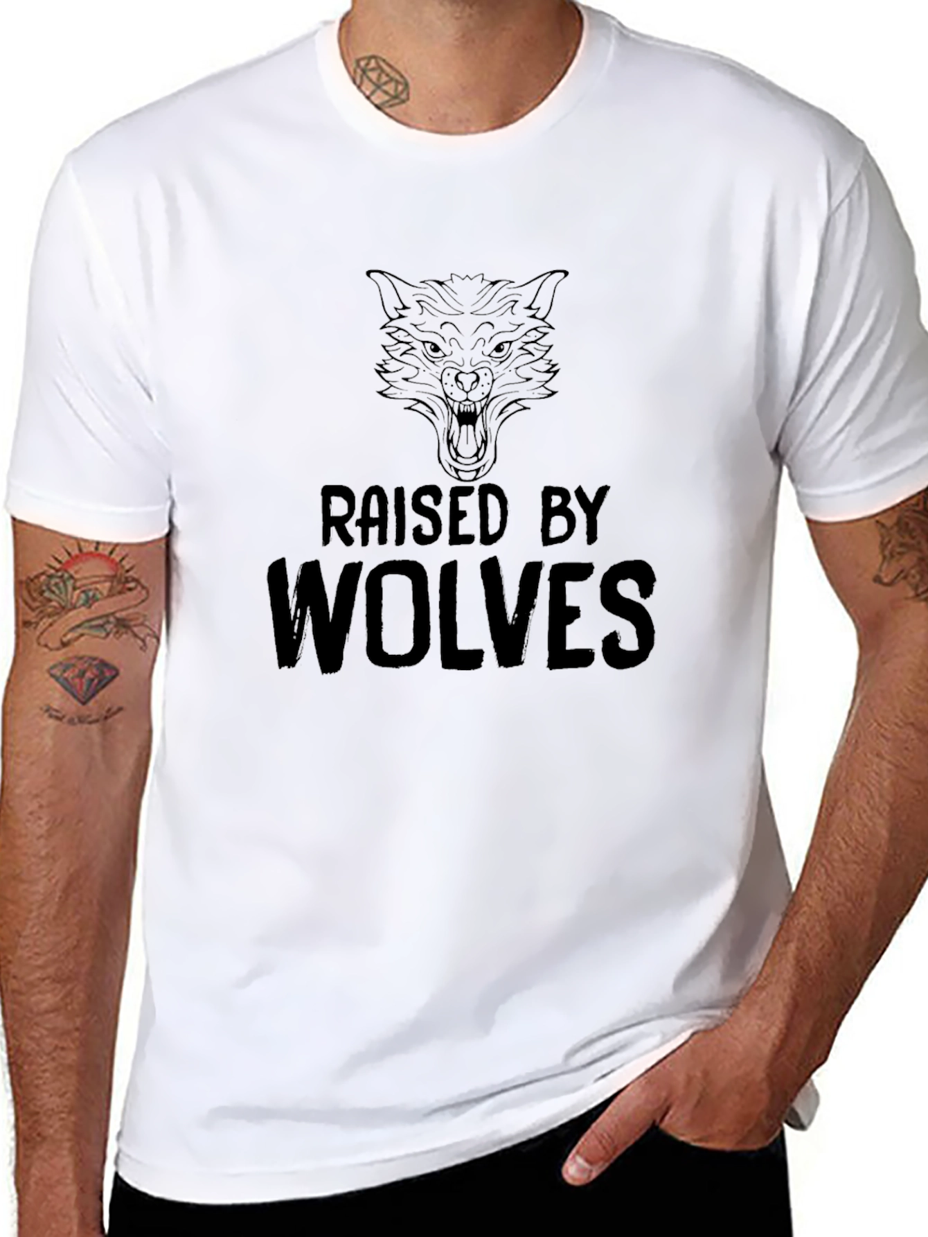 Raised by Wolves Graphic Tee - Mens Black T-Shirt