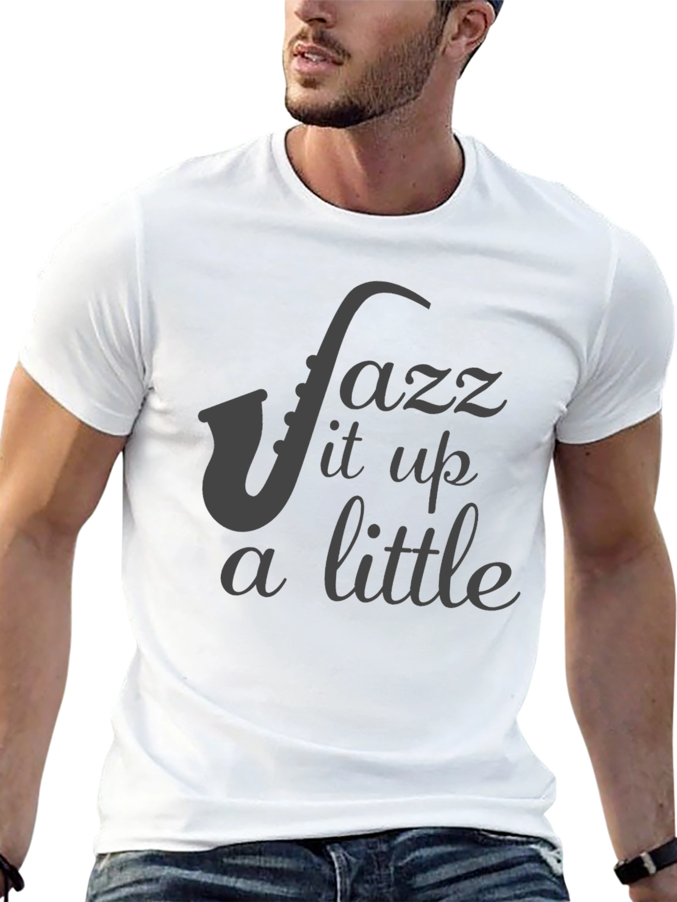 Jazz It Up T-Shirt - Black Saxophone Music Tee