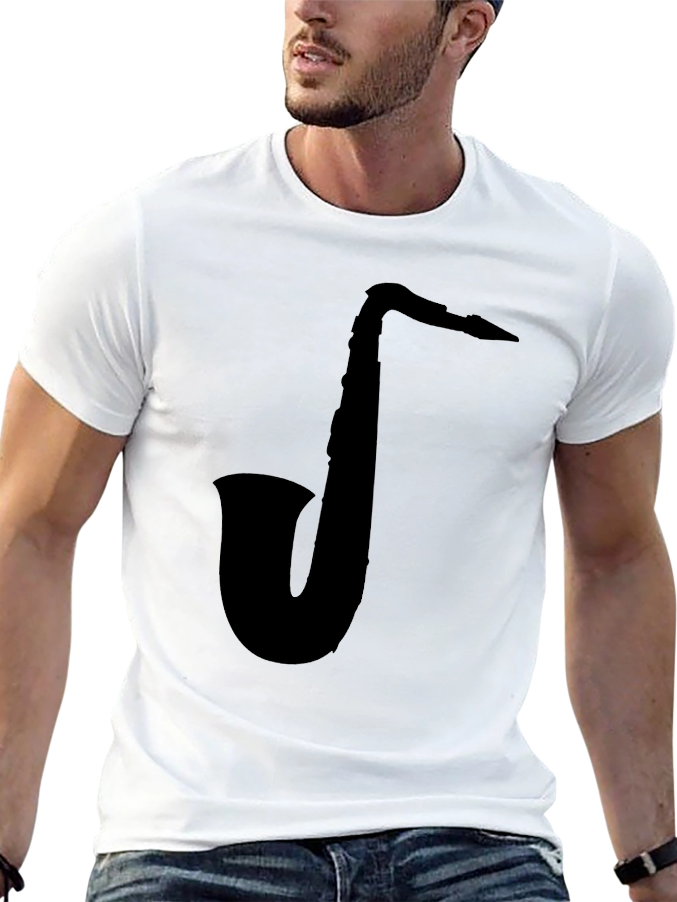 Saxophone Graphic Black T-Shirt