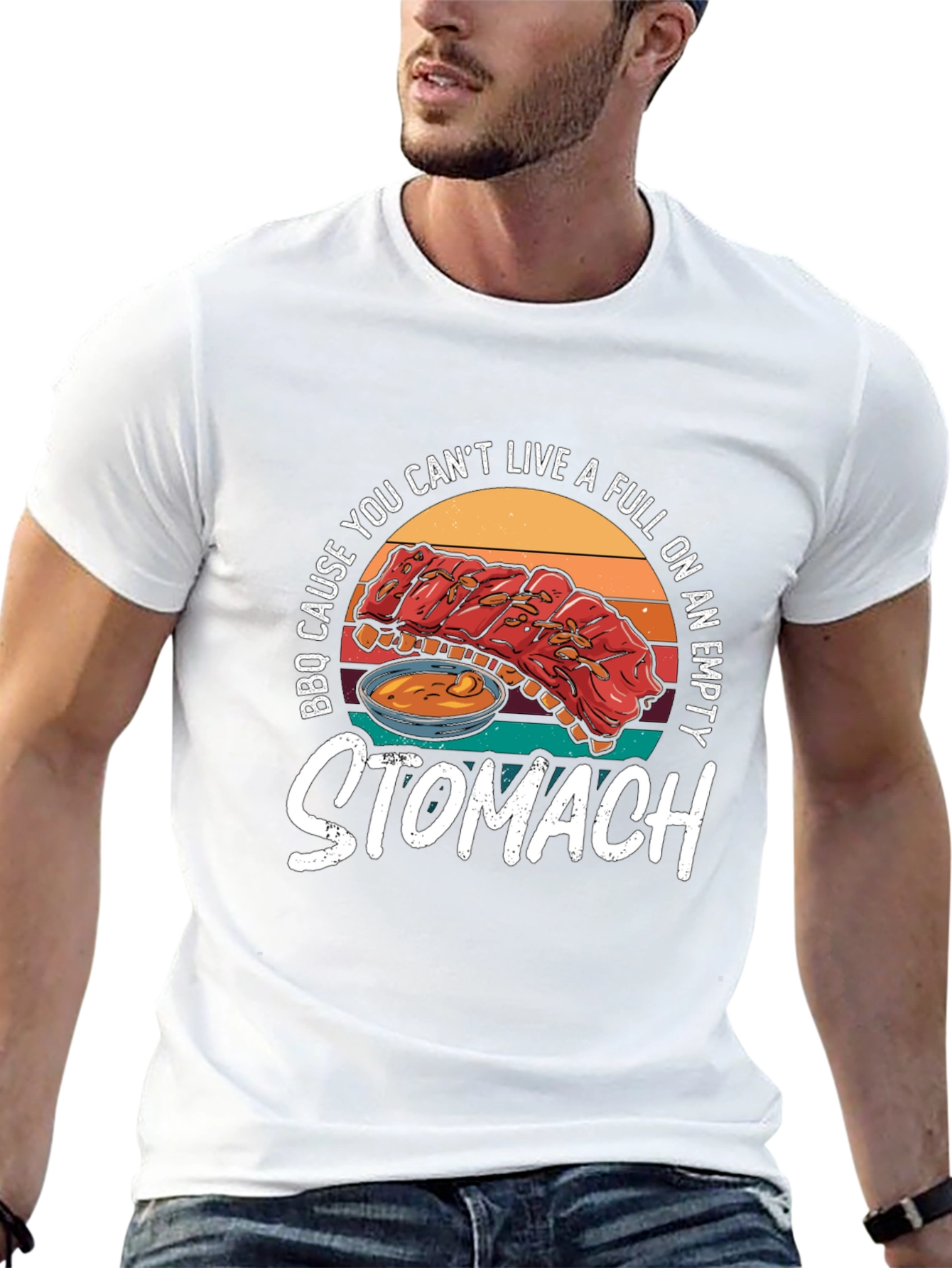 BBQ Ribs Graphic T-Shirt - Full Stomach Club