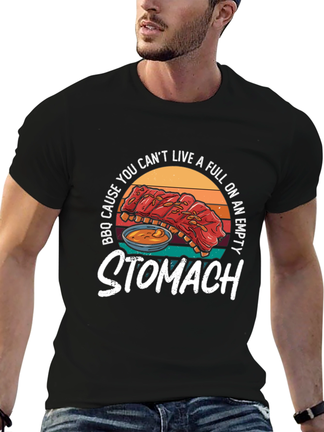 BBQ Ribs Graphic T-Shirt - Full Stomach Club