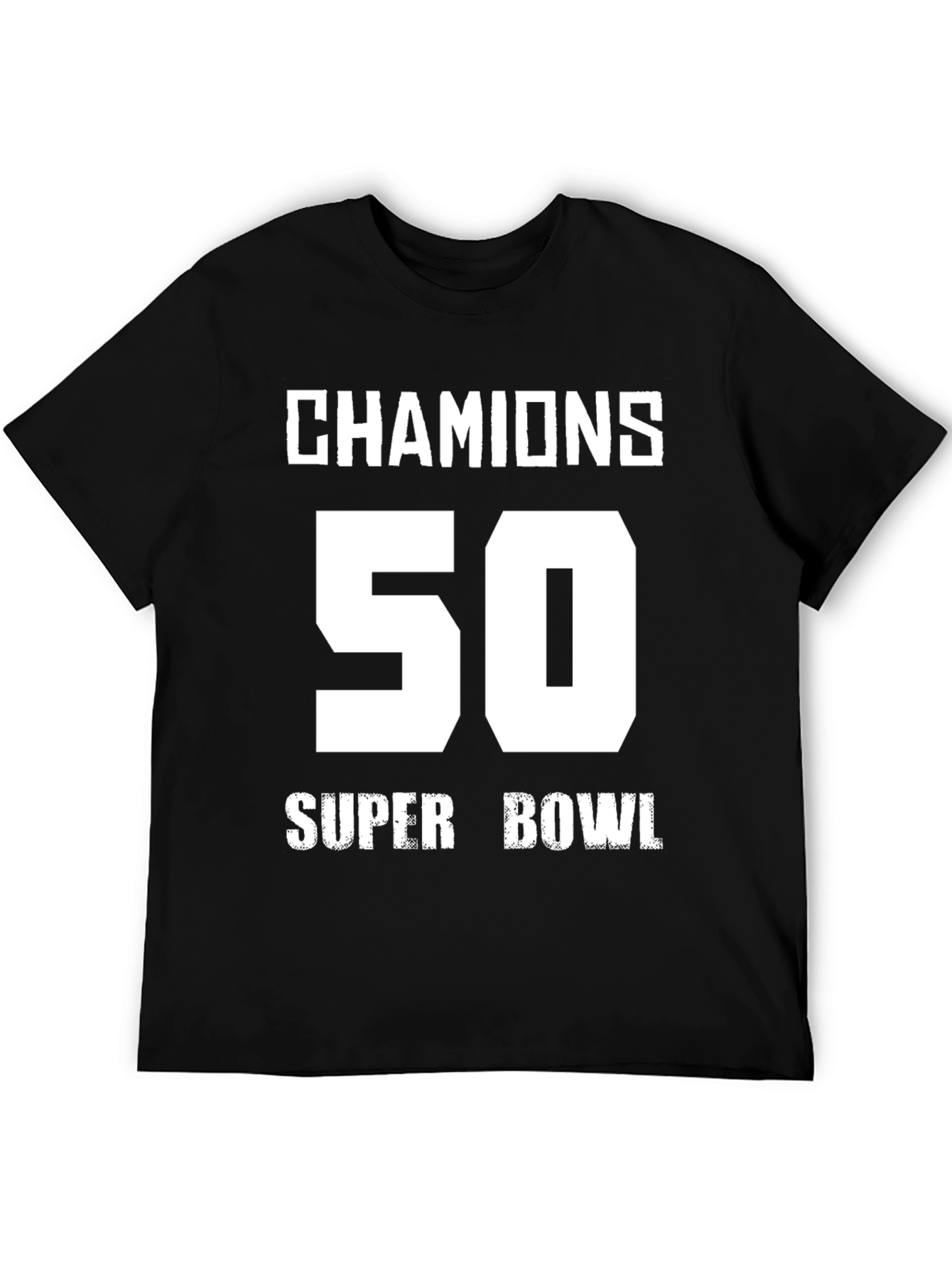 Champions 50 Super Bowl Black T-Shirt