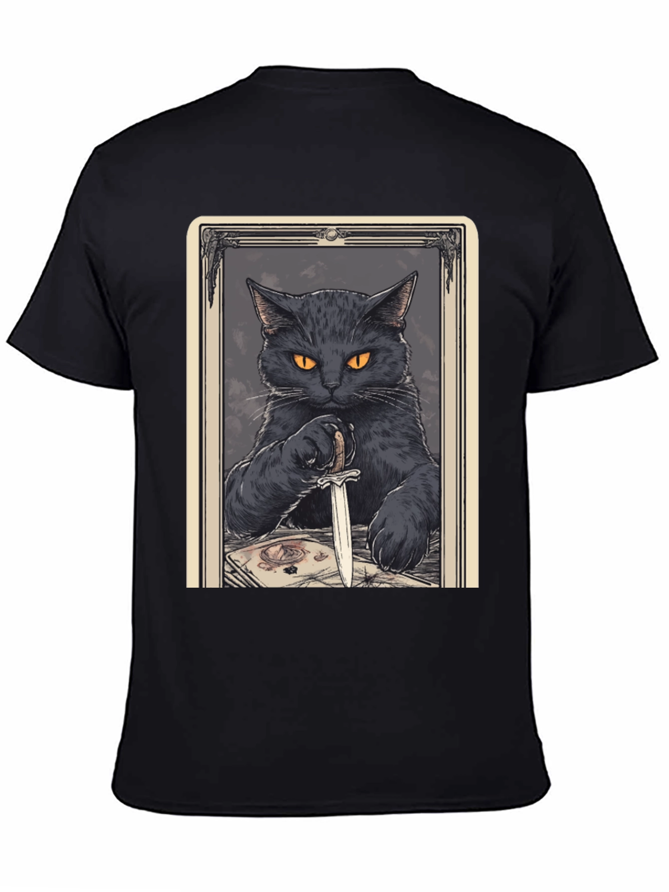 Black Cat Tarot Card Graphic T-Shirt