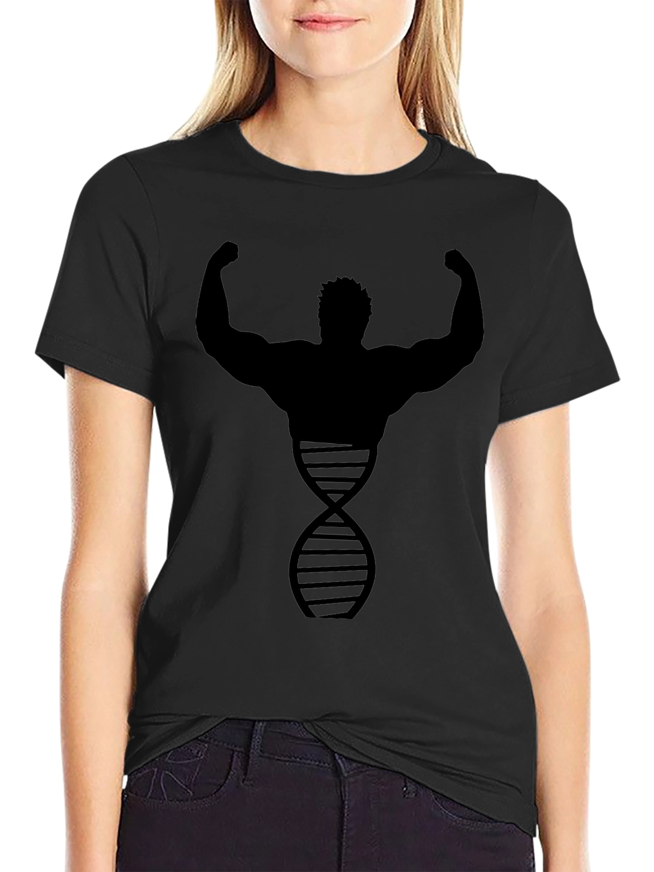 Bodybuilder DNA Graphic Tee - Black Cotton