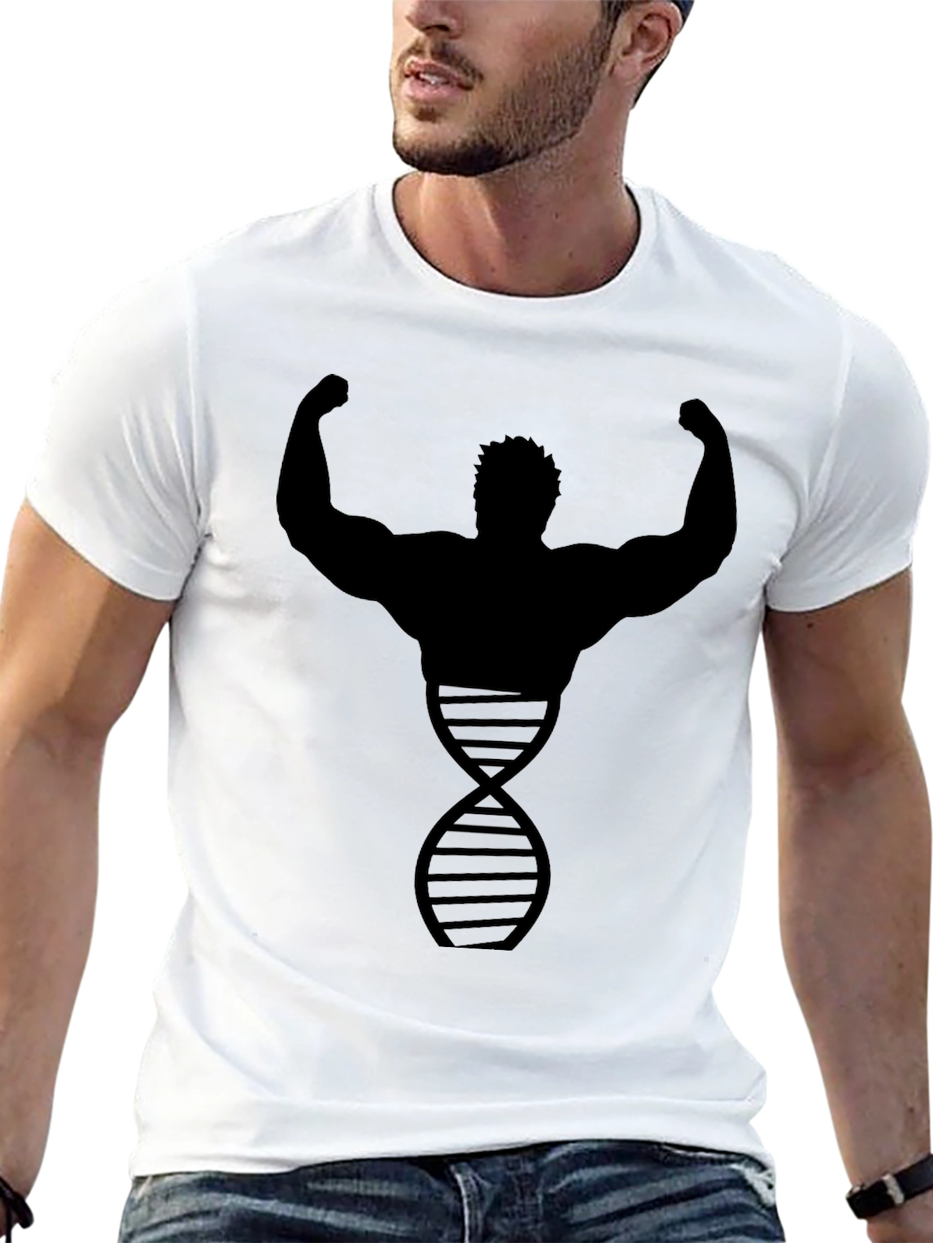 Bodybuilder DNA Graphic Tee - Black Cotton