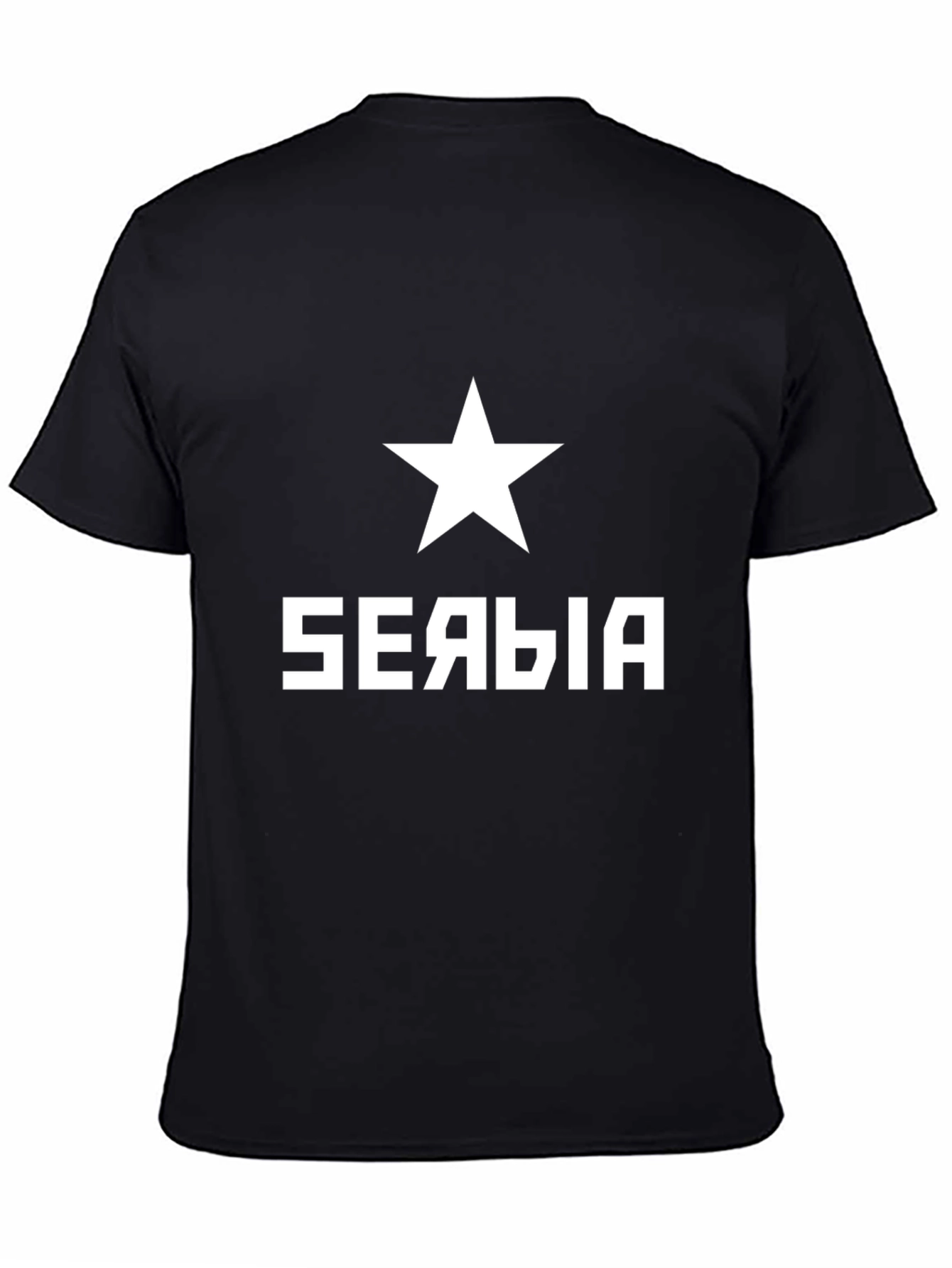 Serbia Star Graphic Tee - Mens Black T-Shirt